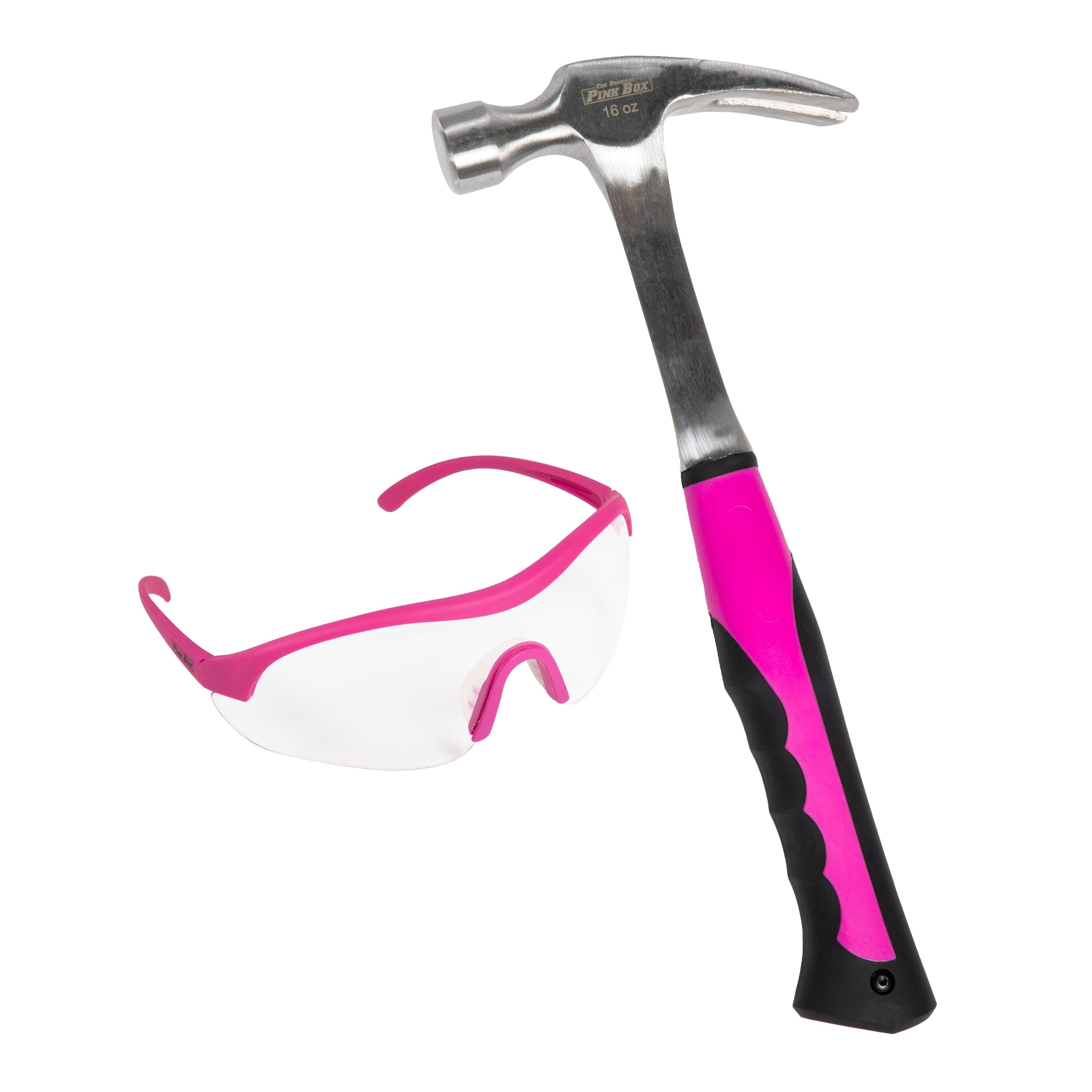 Martillo de garra con cabeza lisa de acero de 16 oz de The Original Pink Box