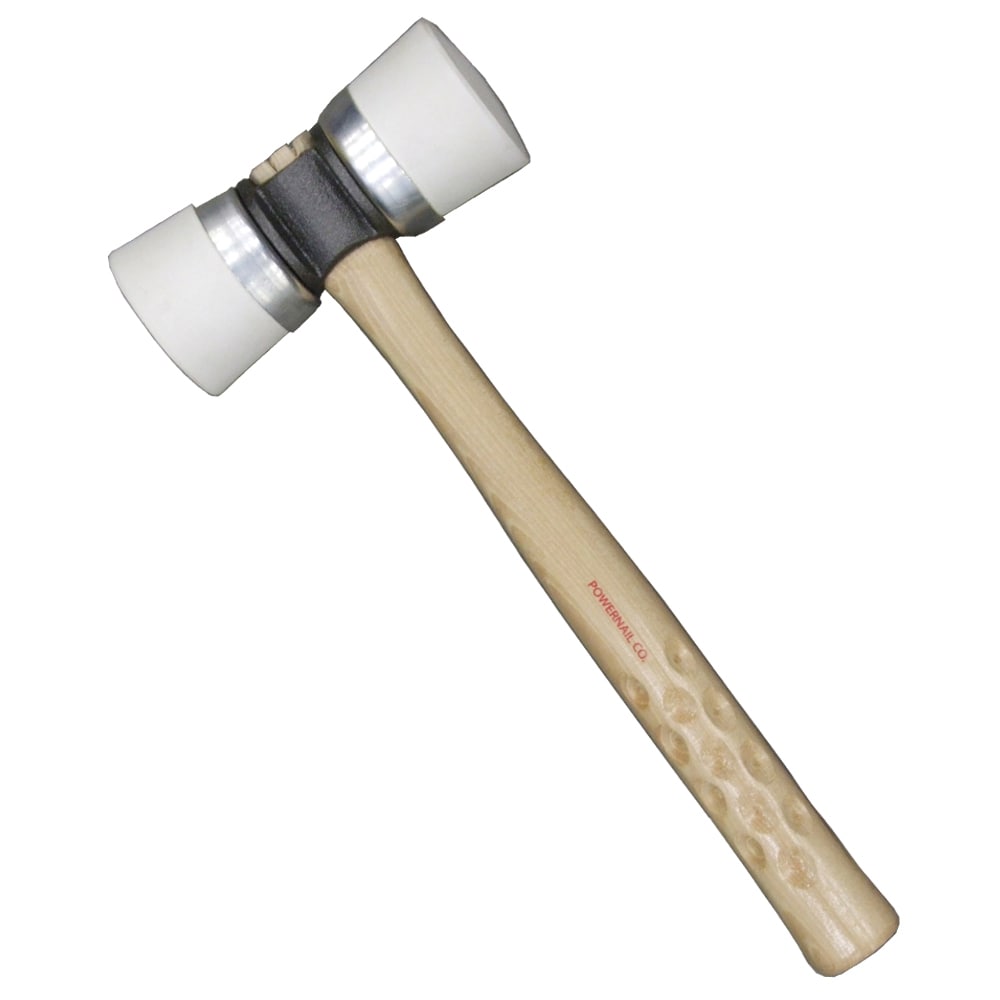 Martillo de goma de cara biselada con mango de madera de 1.5 libras de Powernail