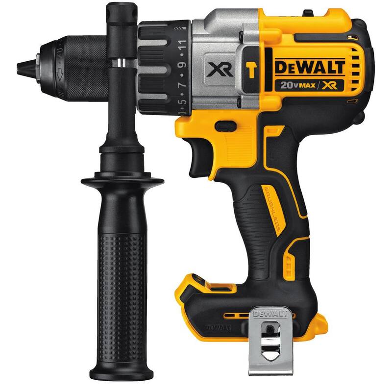 DEWALT Taladro martillo inalámbrico sin escobillas de 20V MAX, 3 velocidades, 1/2 pulgadas, (3) baterías de 20V 5.0Ah y cargador - DCD996P2wB