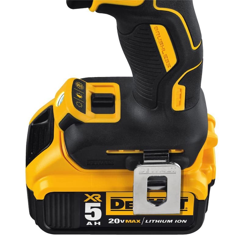 DEWALT Taladro martillo inalámbrico sin escobillas de 20V MAX, 3 velocidades, 1/2 pulgadas, (3) baterías de 20V 5.0Ah y cargador - DCD996P2wB