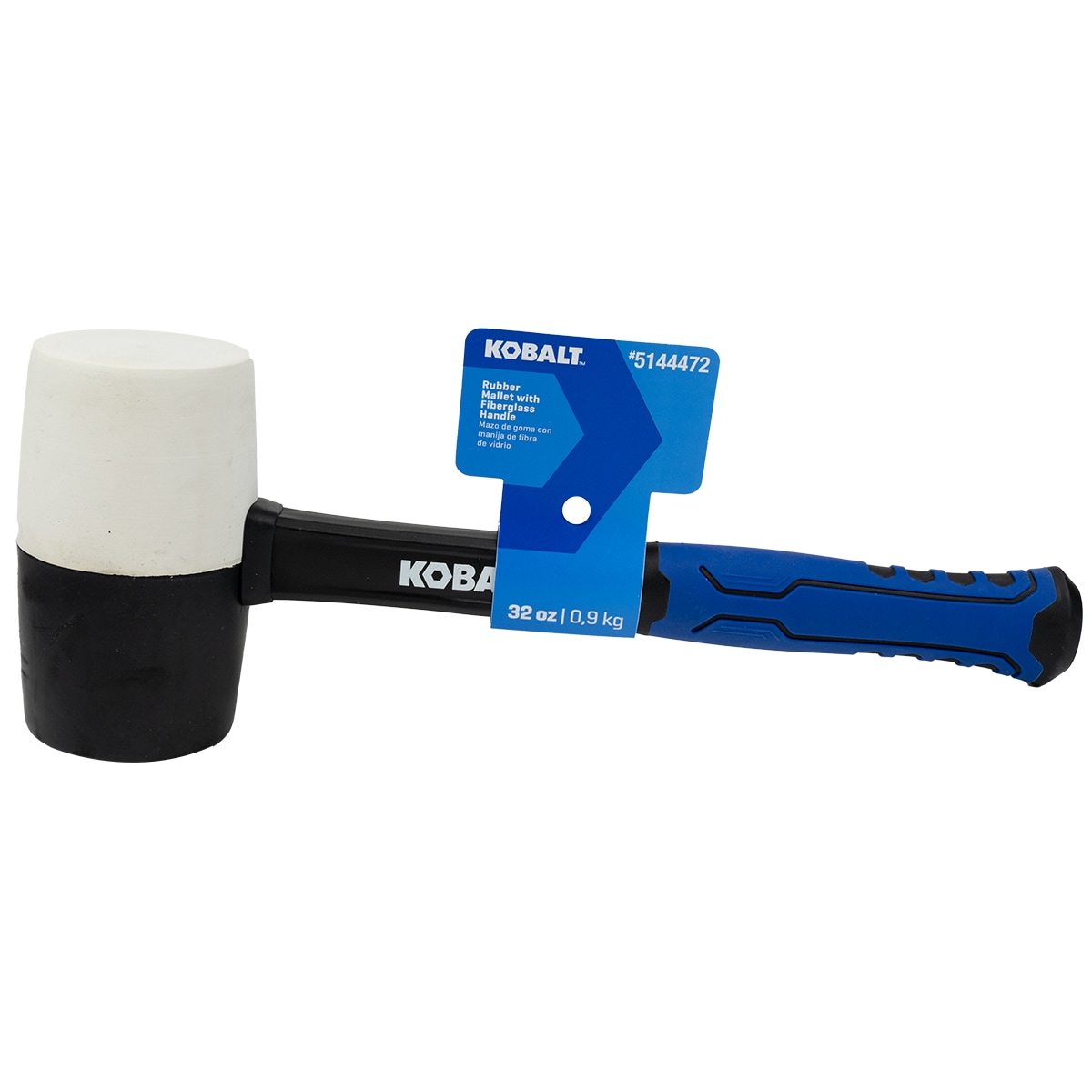 Mazo de goma con cabeza de caucho de 32 oz y mango de fibra de vidrio suave KB-T081932