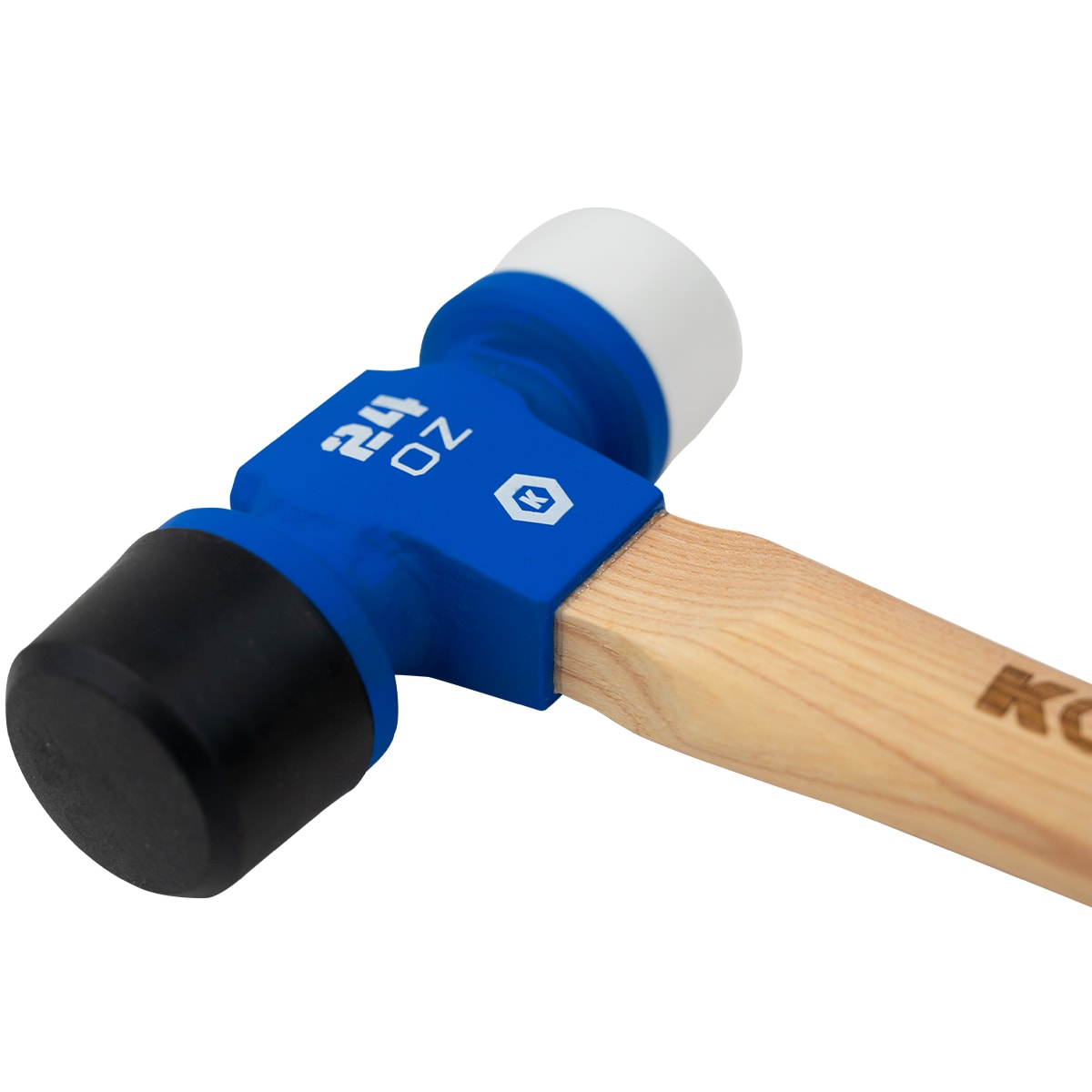 Mazo de Goma de Cabeza Lisa de 24 oz con Mango de Madera de Kobalt KB-P088624