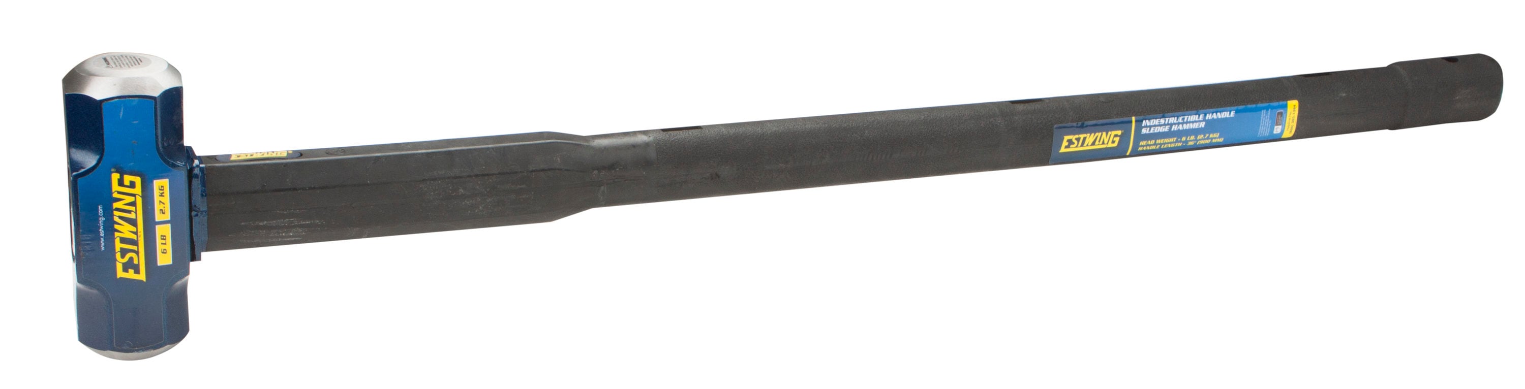 Martillo de maza de acero de 6 libras de cabeza lisa y mango de acero Estwing ESH-636X.