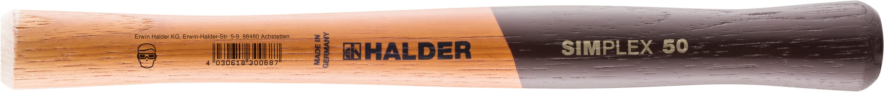 Martillo de especialidad con mango de madera de cara lisa de 0.5619 libras Halder 3244.080.