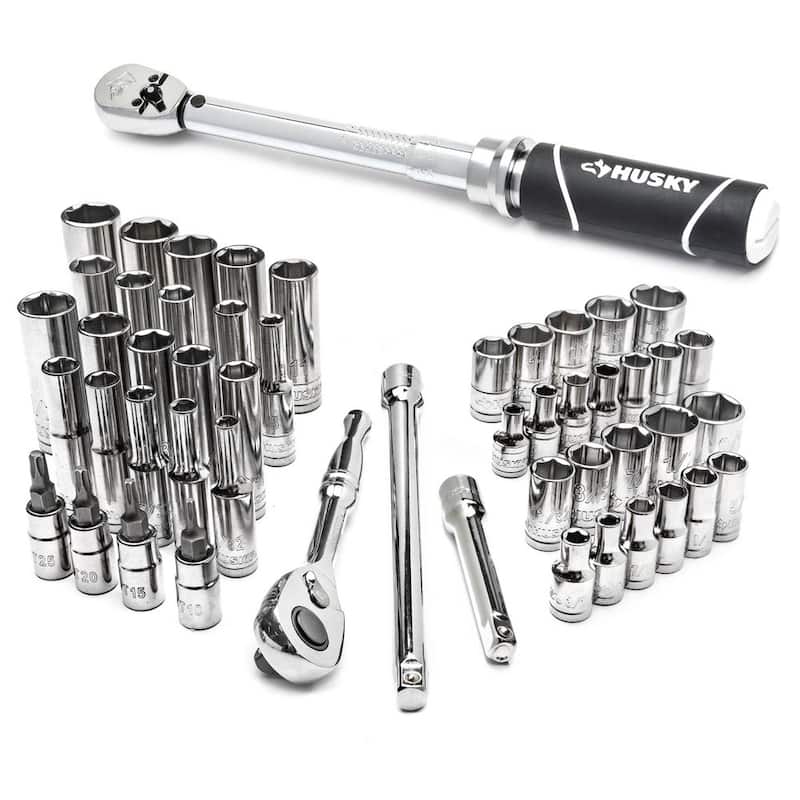 Set de herramientas mecánicas Husky de 1/4 de pulgada con llave dinamométrica de accionamiento (51 piezas) - H50MTS4DTWCB