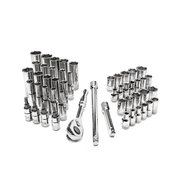 Set de herramientas mecánicas Husky de 1/4 de pulgada con llave dinamométrica de accionamiento (51 piezas) - H50MTS4DTWCB