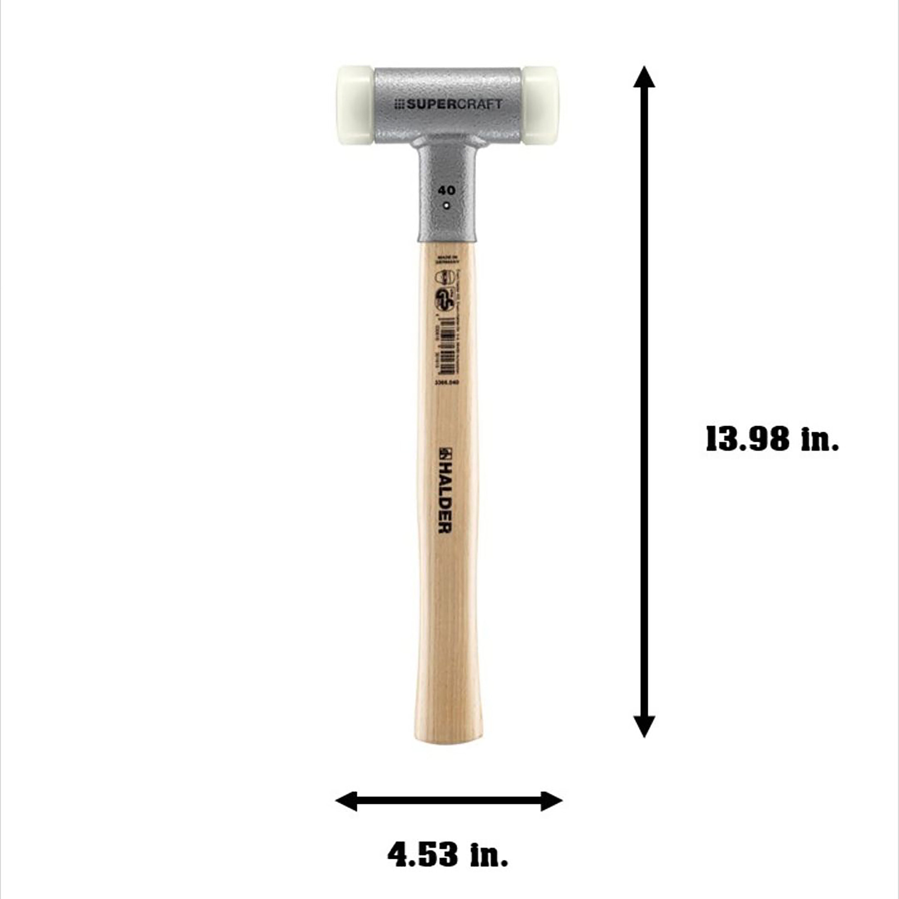 Martillo de golpe muerto con cabeza de plástico lisa y mango de madera -lb 1.5763 Halder 3366.040