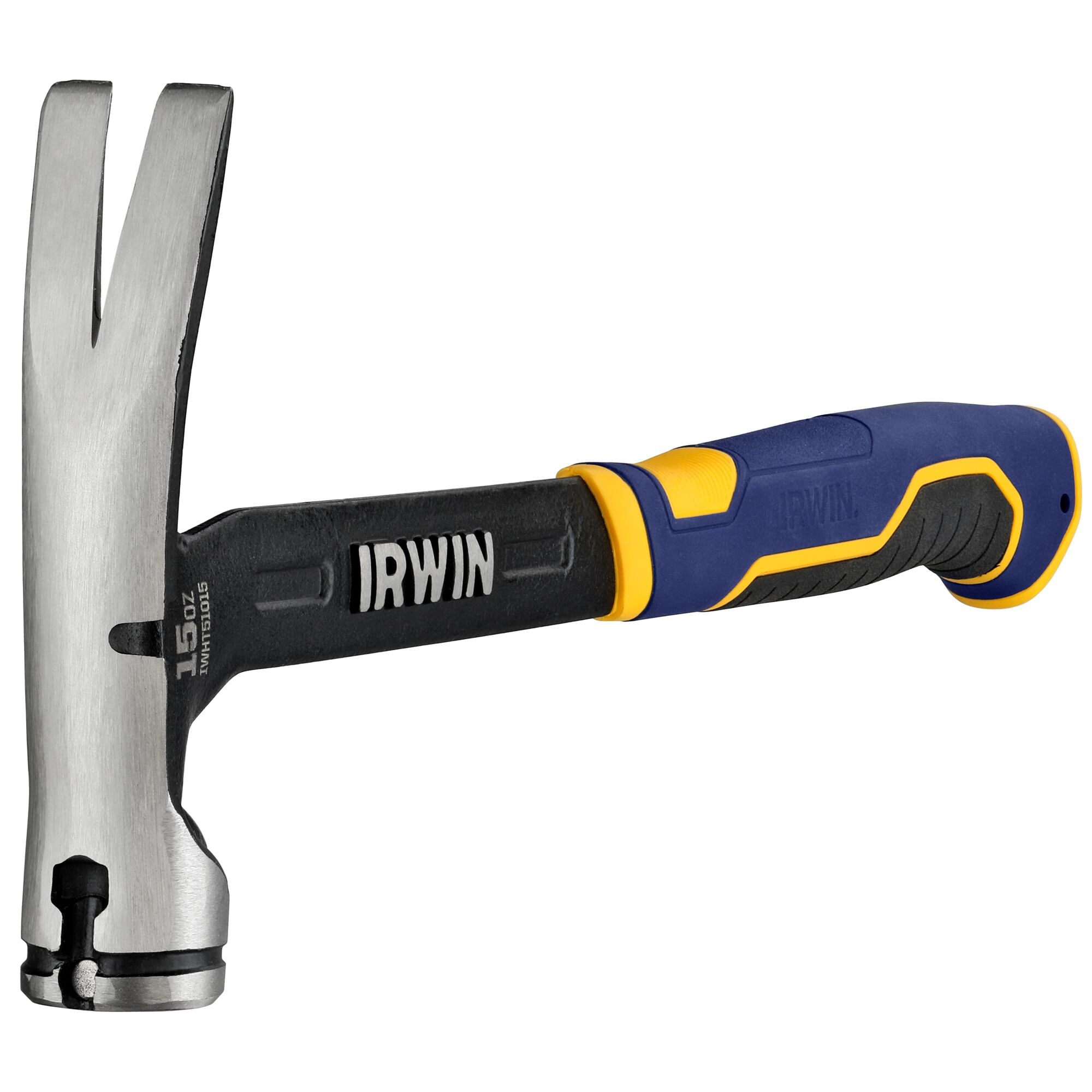 Martillo de garra con cabezal de acero de 15 onzas y mango de acero de cara lisa IRWIN IWHT51015.