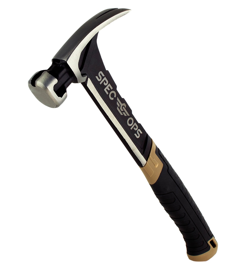 Martillo de marco de acero con cara lisa de 20 onzas con mango de goma de Spec Ops Tools