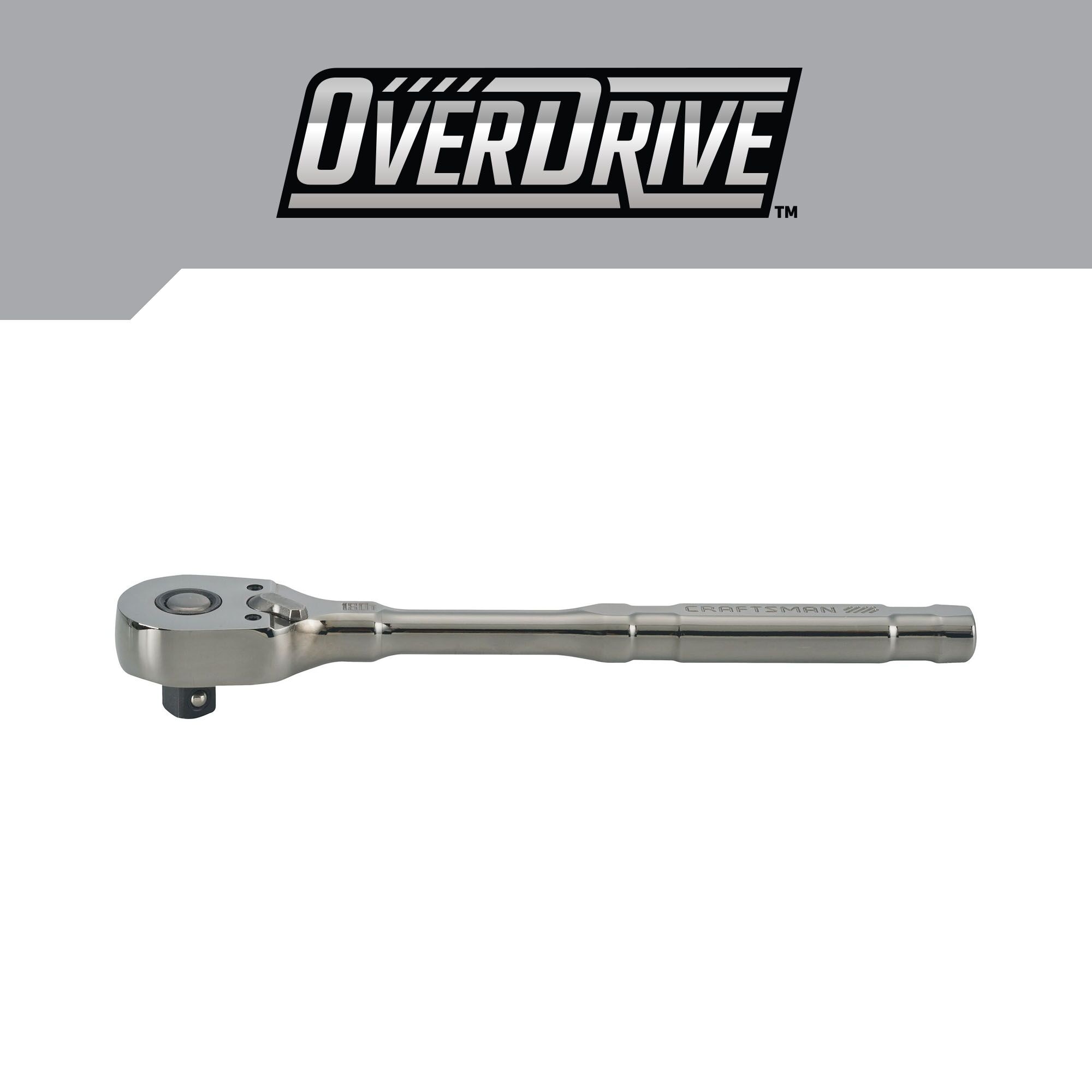 Llave de trinquete de mango de metal en color pistola de 3/8 pulgadas con 180 dientes - CRAFTSMAN OVERDRIVE 180