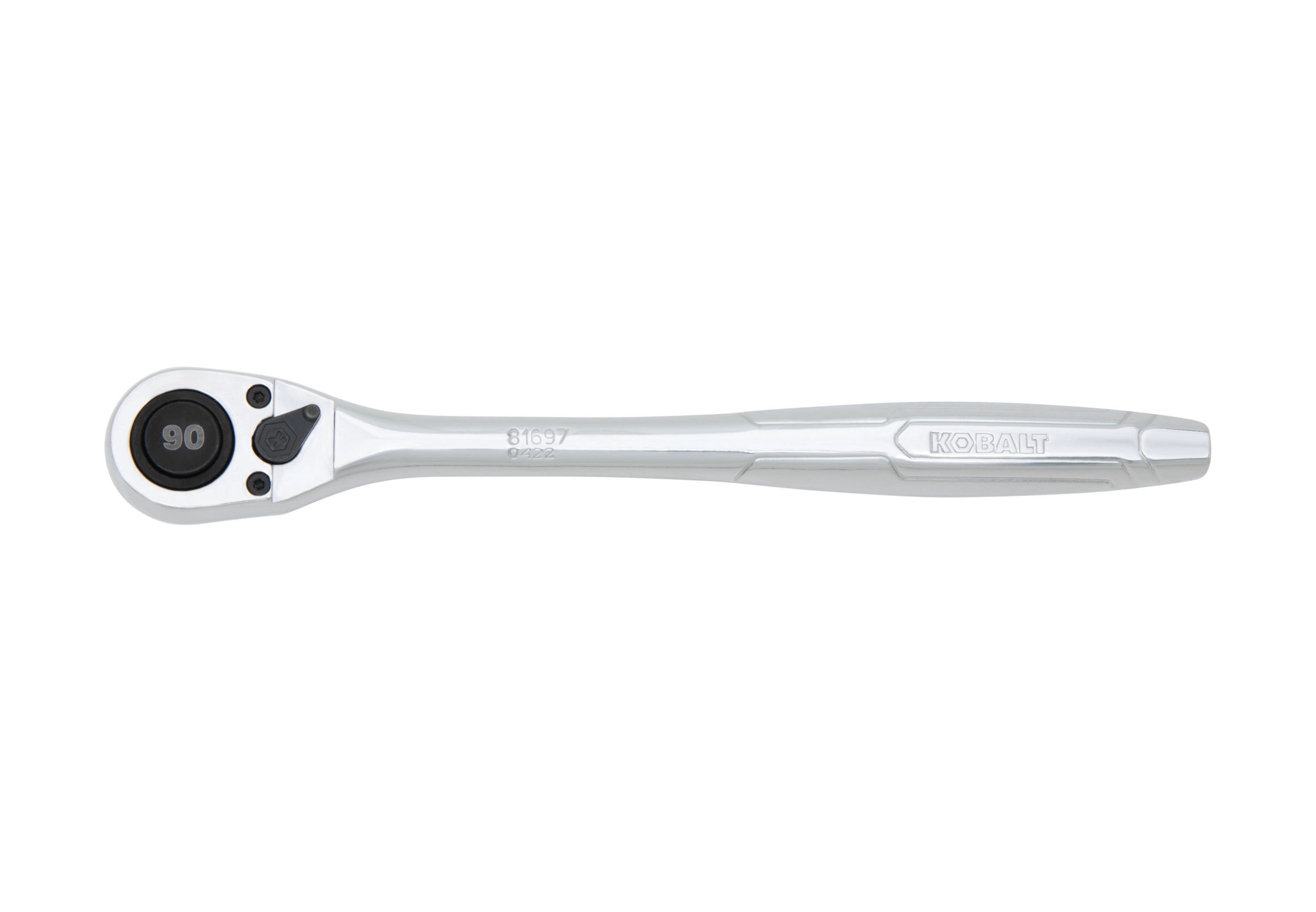 Llave de trinquete de 3/8 pulgadas con mango de pulido completo de 90 dientes Kobalt 81697