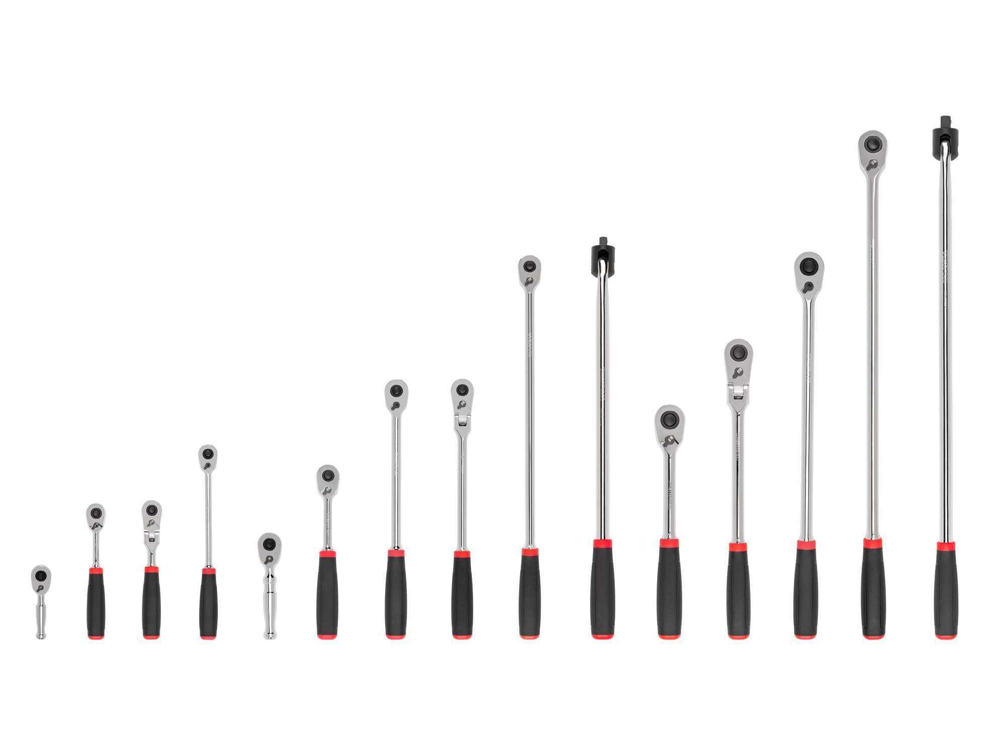 Juego de trinquetes con cabezal flexible y mango con agarre cómodo de 15 piezas de 90 dientes TEKTON SDR99904