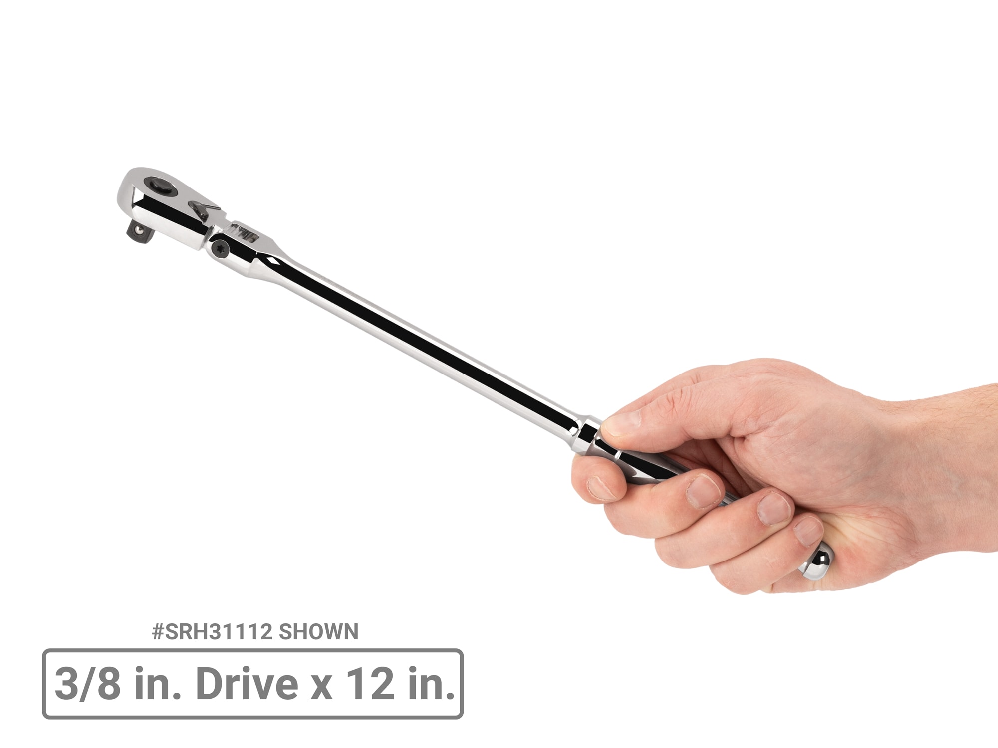 Juego de llaves de trinquete flexibles con mango pulido completo de 10 piezas TEKTON de 90 dientes y unidad de 3/8 pulgadas, modelo SDR99101