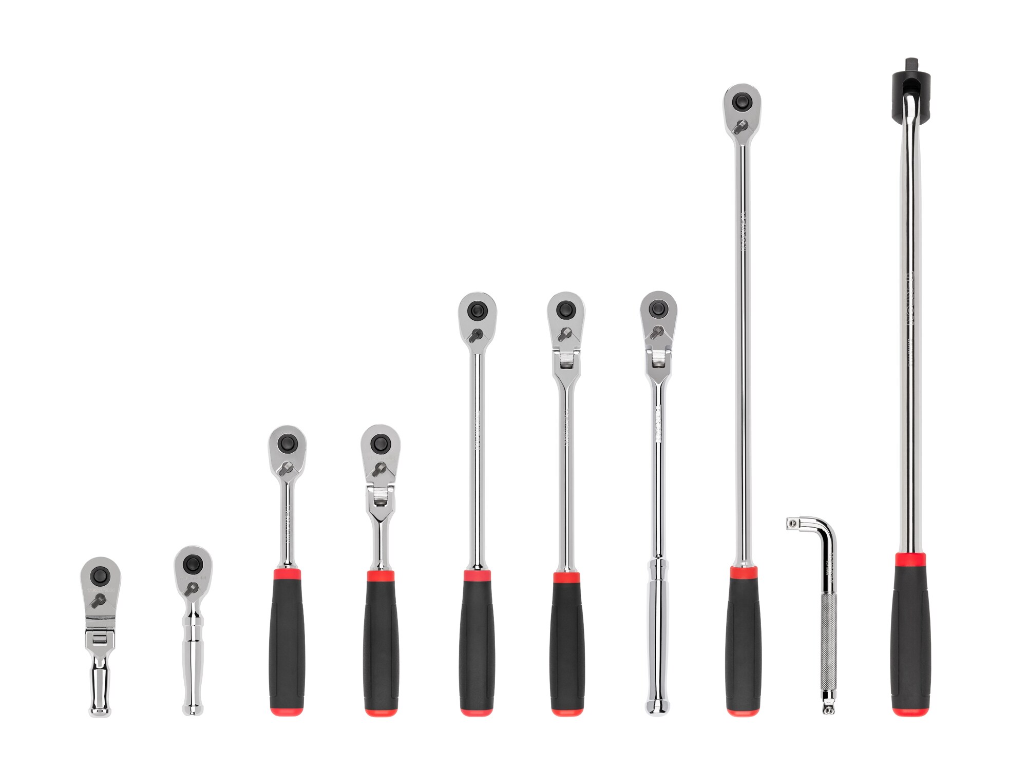 Juego de 10 piezas de trinquete con cabeza flexible y mango de agarre cómodo de 3/8 pulgadas, TEKTON 90 dientes - SDR99102