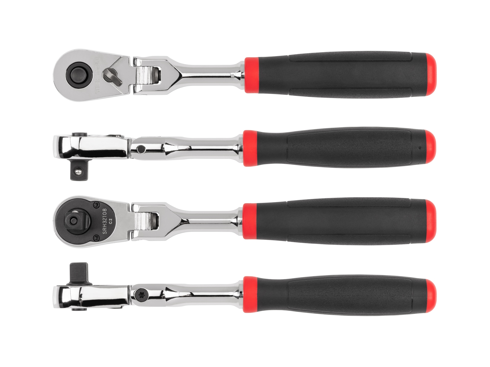 Llave de trinquete con cabeza flexible de 90 dientes y mango de agarre cómodo de 3/8 pulgadas TEKTON SRH32108