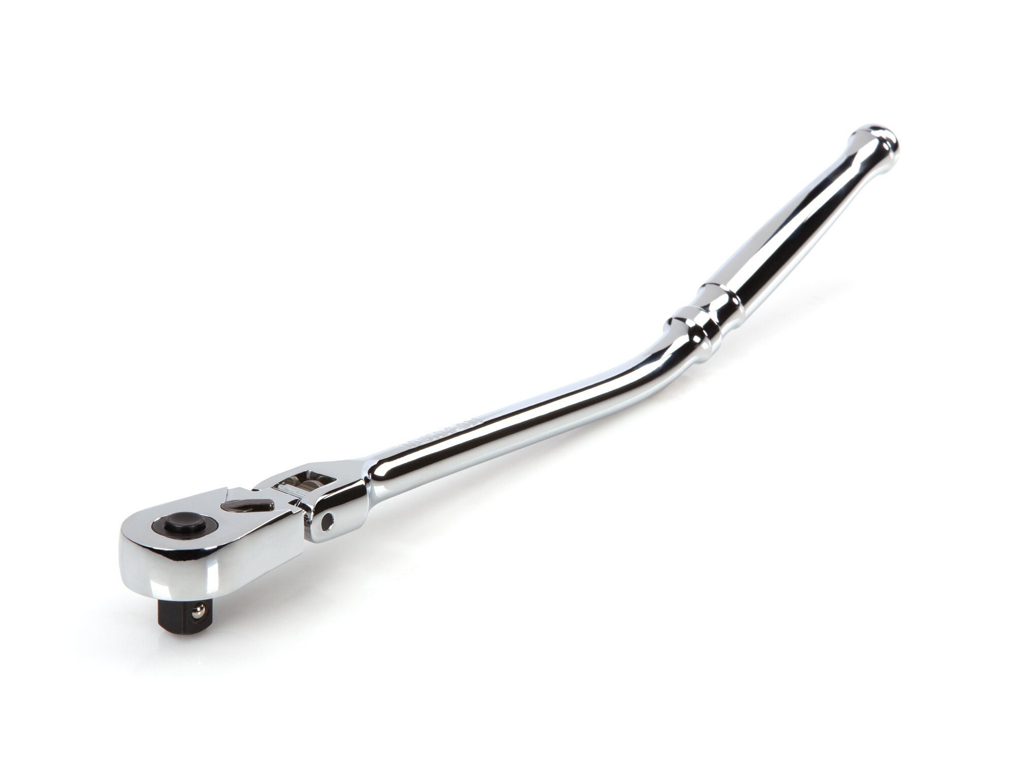 Llave de trinquete con cabeza flexible de 90 dientes y mango pulido completo de 3/8 pulgadas.