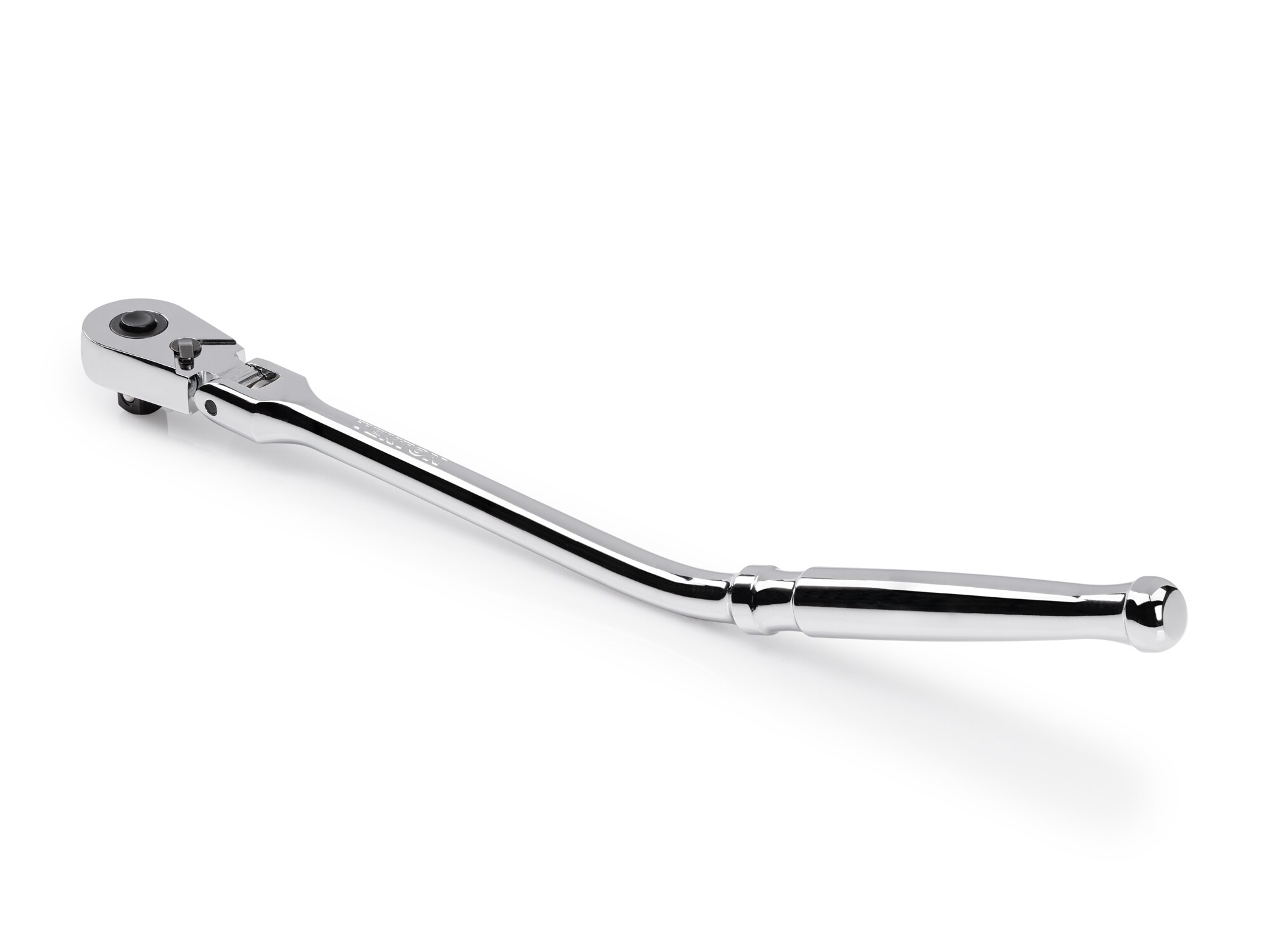 Llave de trinquete con cabeza flexible de 90 dientes y mango pulido completo de 3/8 pulgadas.