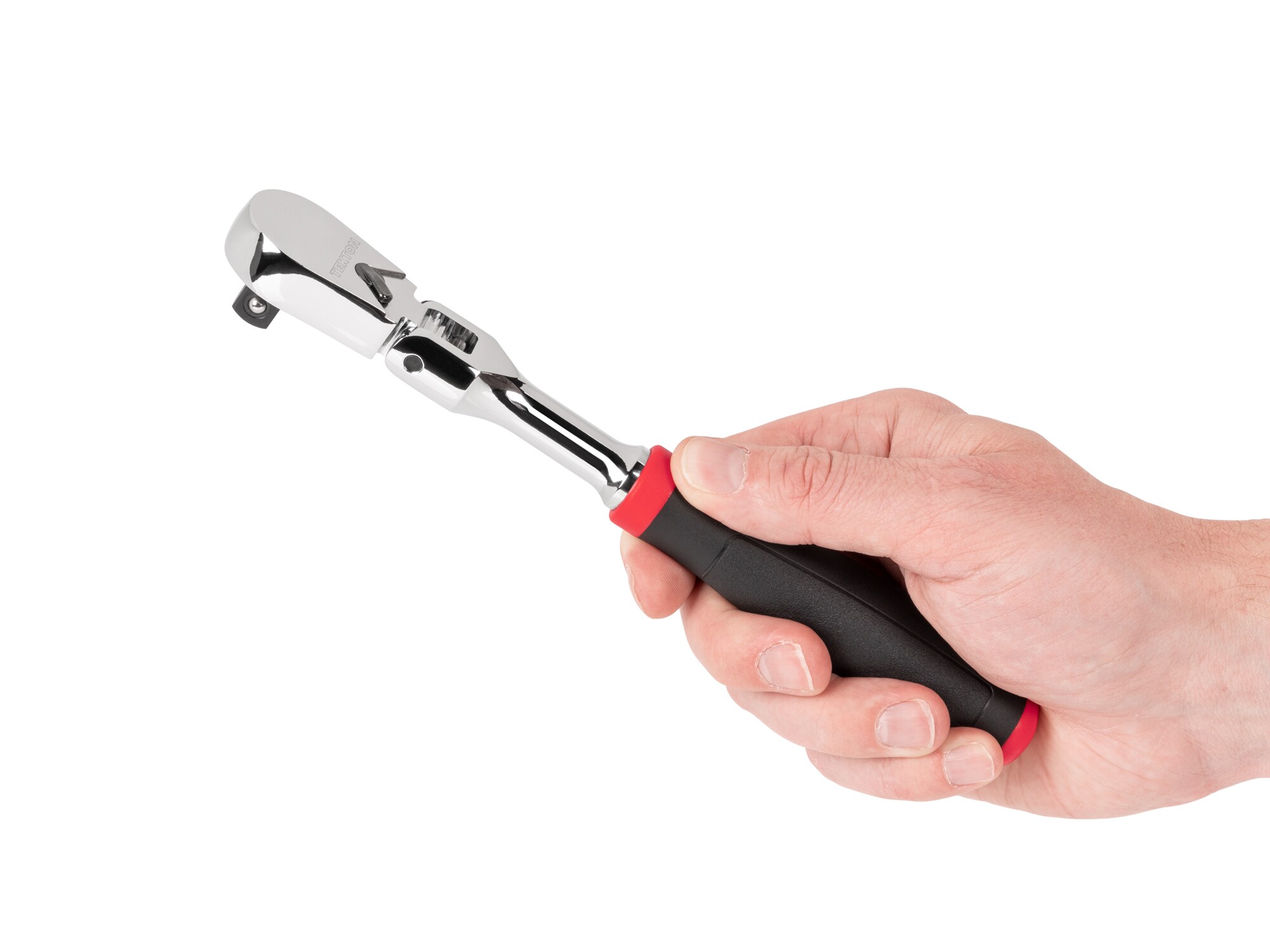 Llave de trinquete con cabeza flexible y mango de agarre cómodo de 3/8 pulgadas TEKTON 90 dientes SRH22108