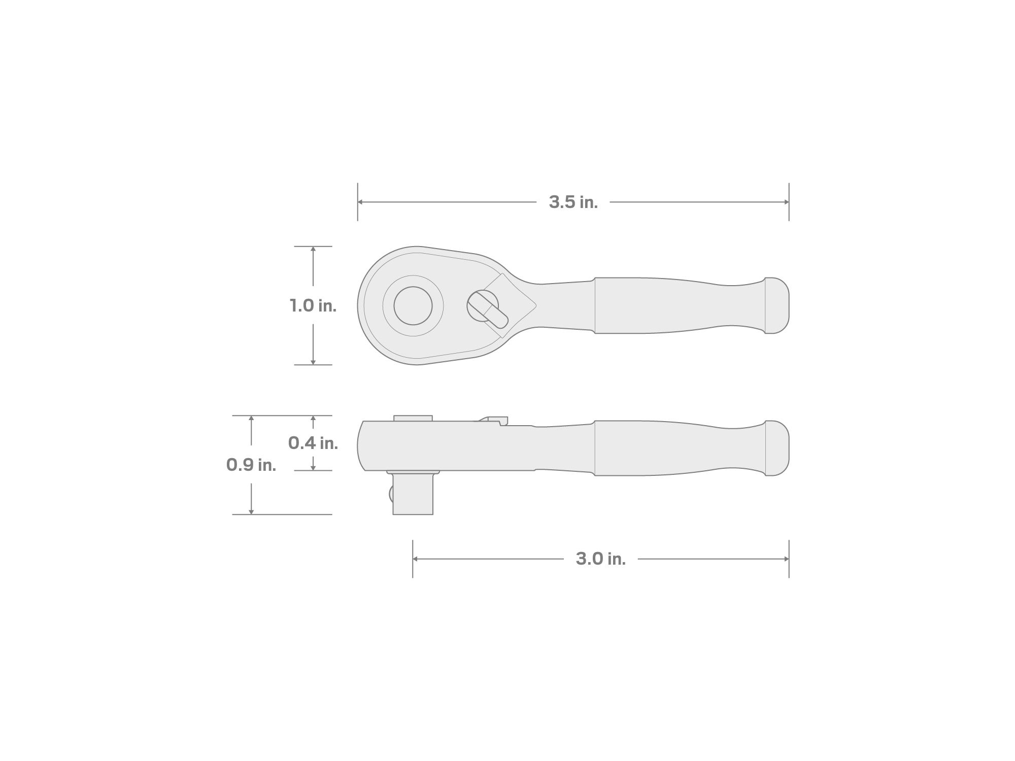 Llave de trinquete de mango pulido de 3/8 pulgadas con 90 dientes - TEKTON SRH11503