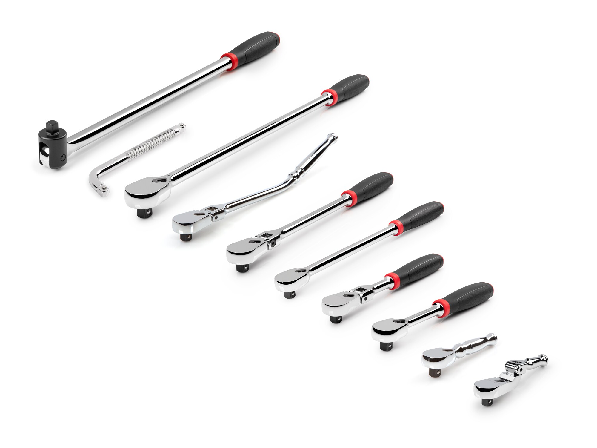 Juego de Rápido Accionar de 10 Piezas con Mango Ergonómico y Cabezal Flexible de 90 Dientes de 3/8 pulgadas de TEKTON SDR99104