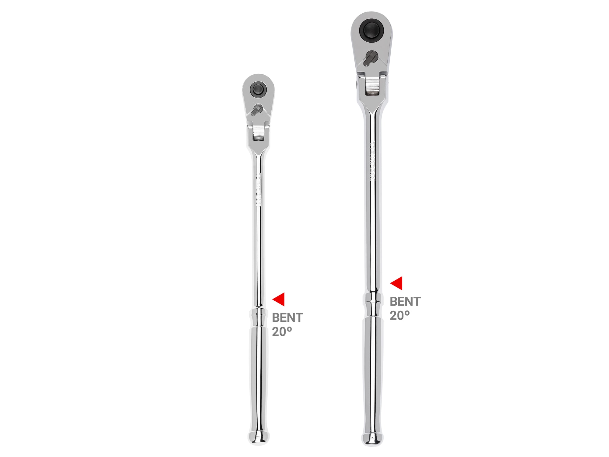 Juego de trinquete de cabeza flexible de 2 piezas TEKTON de 90 dientes y mango pulido completo de 3/8 a 1/2 pulgadas SRH99303