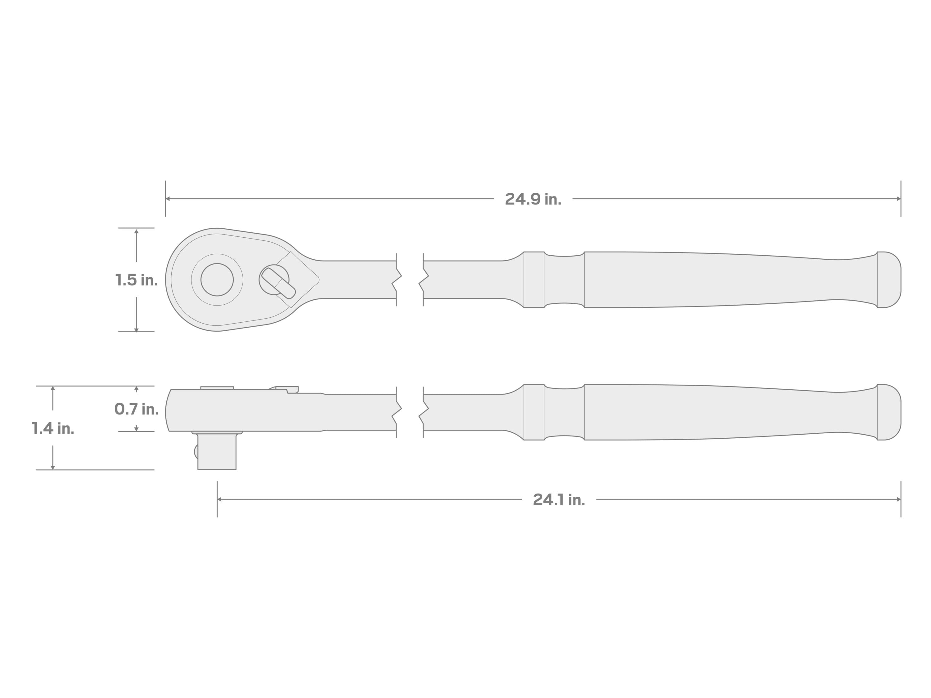 Llave de Trinquete con Mango Pulido Completo de 90 Dientes TEKTON de 1/2 Pulgada de Accionamiento SRH11224