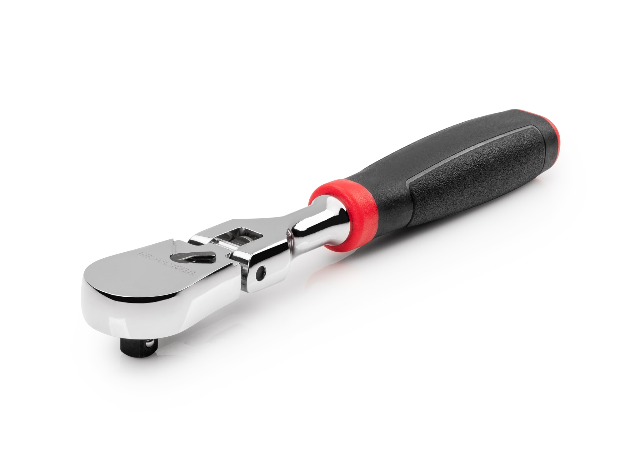 Llave de trinquete de cabeza flexible con mango antideslizante para maniobras cómodas TEKTON de 1/4 pulgadas con 90 dientes