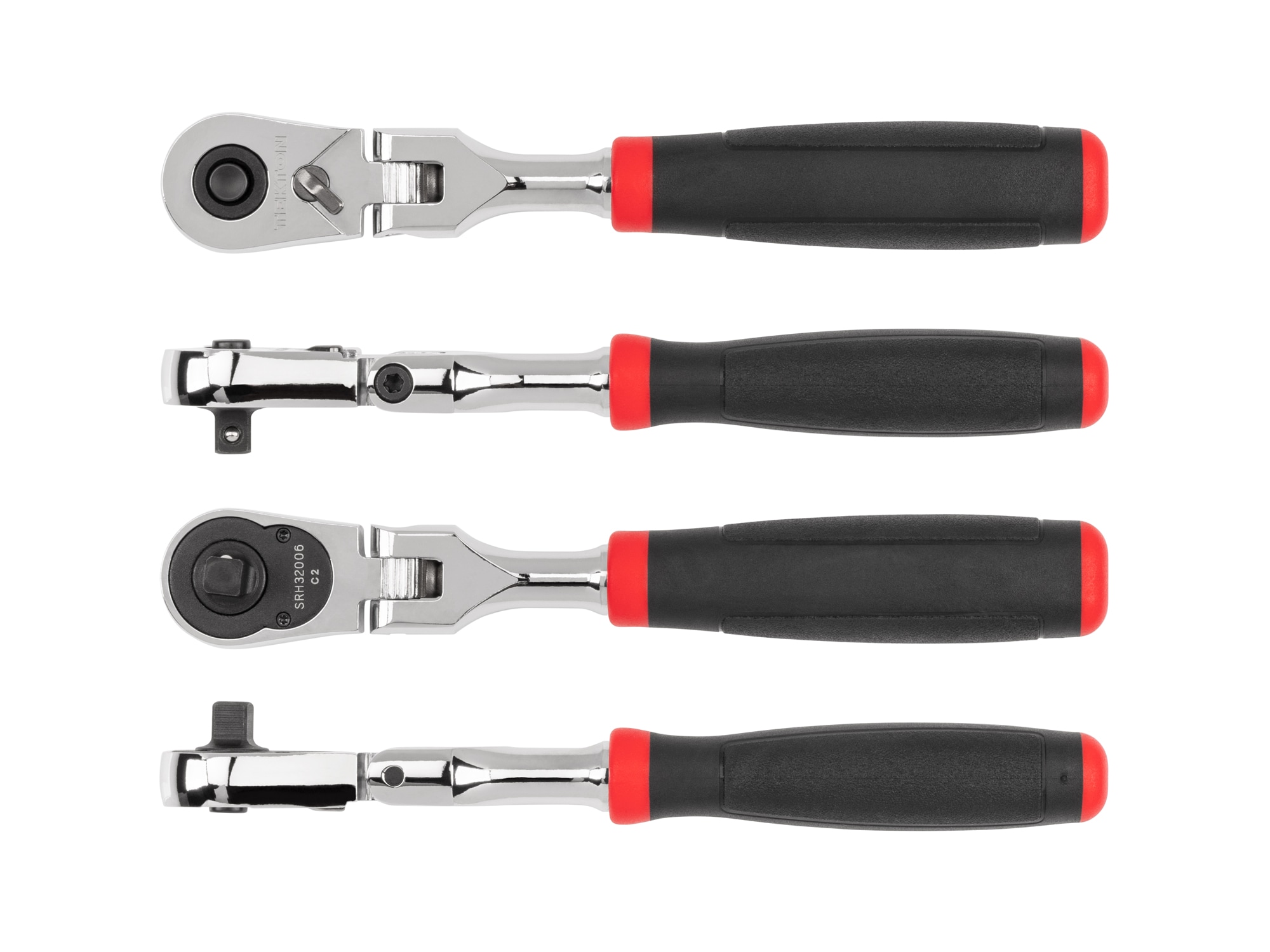 Trinquete de cabeza flexible con mango ergonómico de 90 dientes para maniobras cómodas de 1/4 de pulgada de TEKTON SRH32006