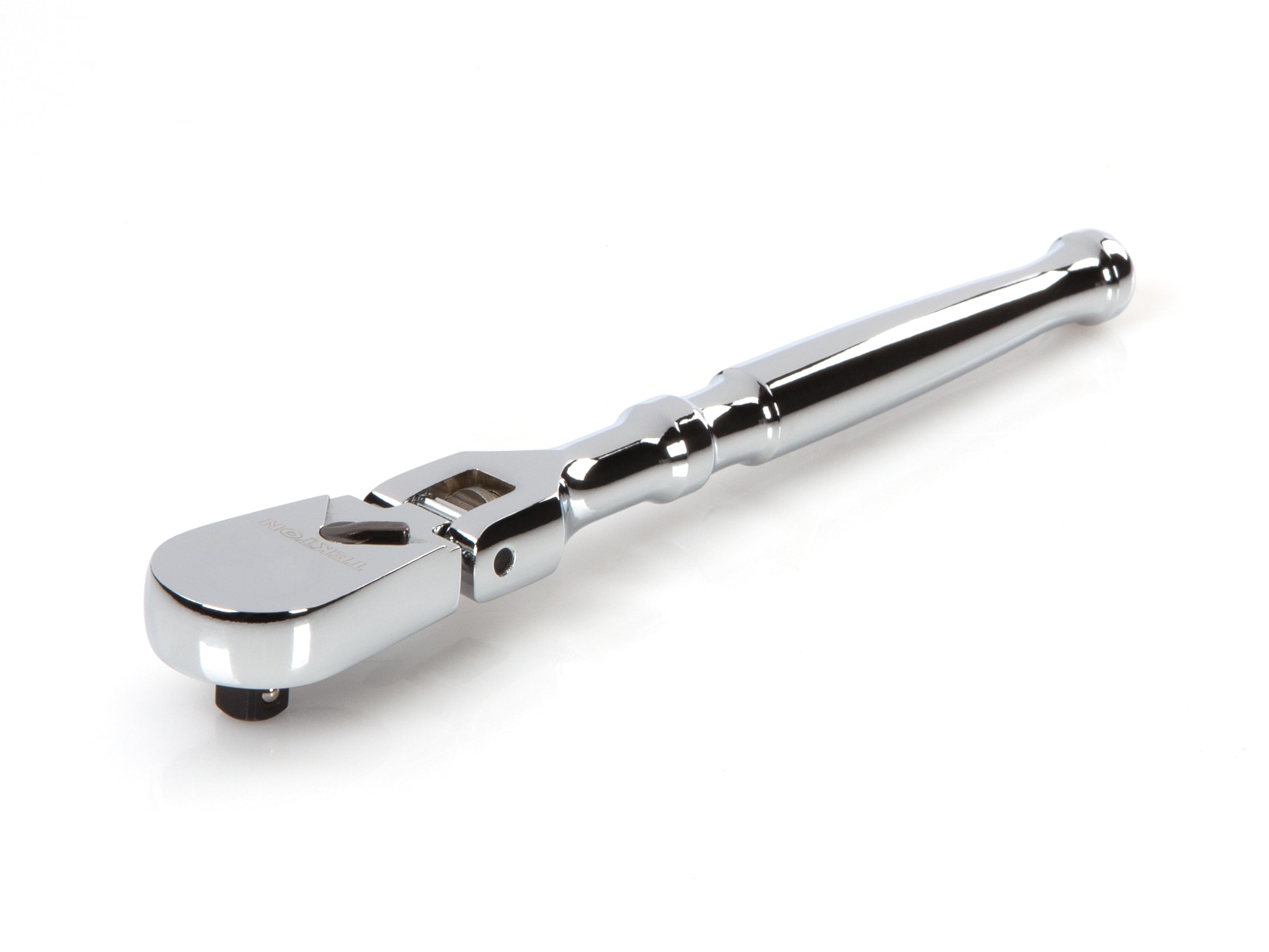 Llave de trinquete con cabezal flexible y mango pulido completo de 1/4 pulgadas de TEKTON con 90 dientes
