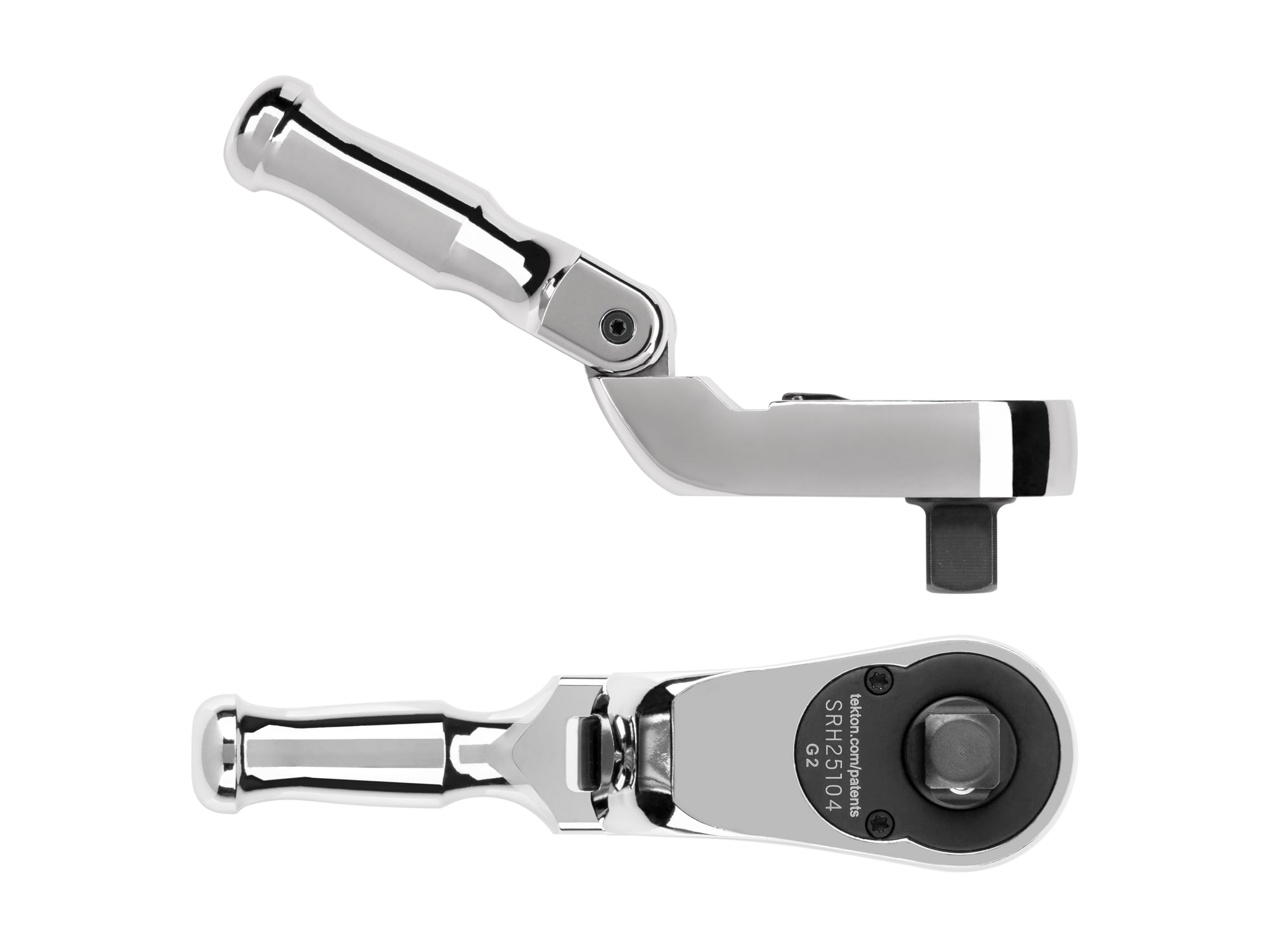 Llave de trinquete flexible con mango plegable TEKTON de 90 dientes y 3/8 pulgadas de unidad SRH25104.