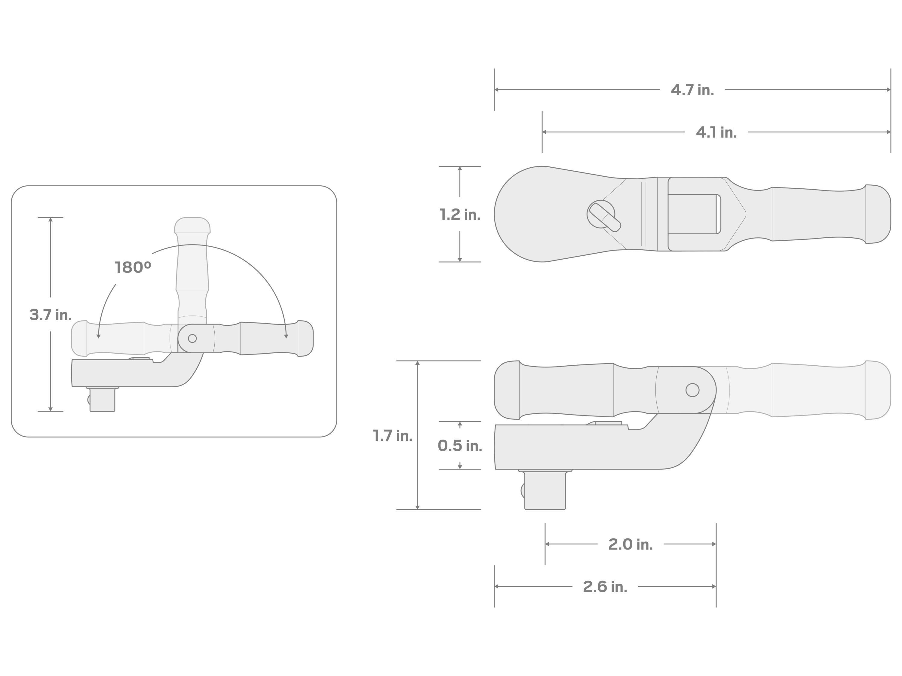 Llave de trinquete flexible con mango plegable TEKTON de 90 dientes y 3/8 pulgadas de unidad SRH25104.