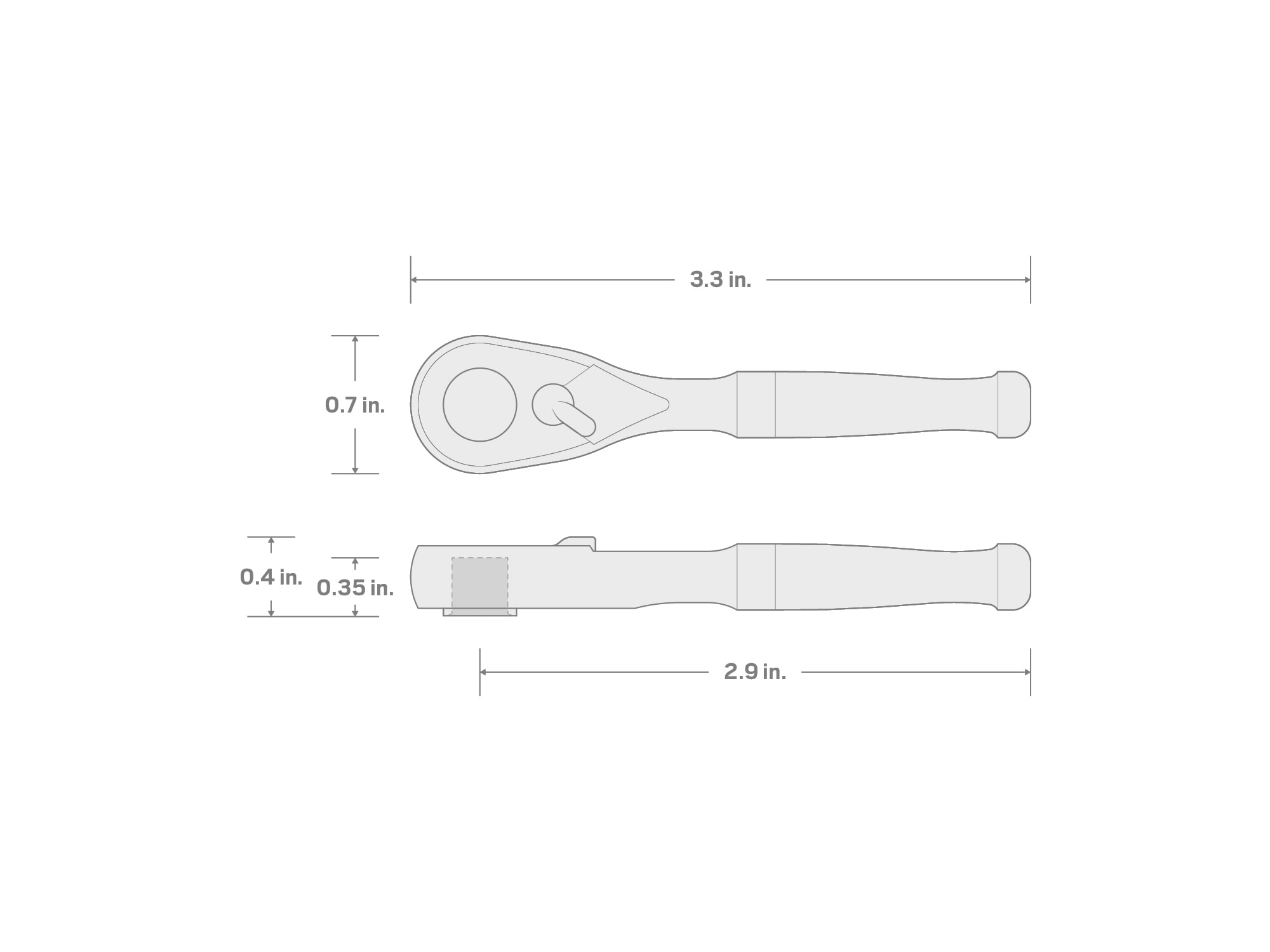 Trinquete de 72 dientes de 1/4 pulgadas con acabado pulido completo de TEKTON SRH71003