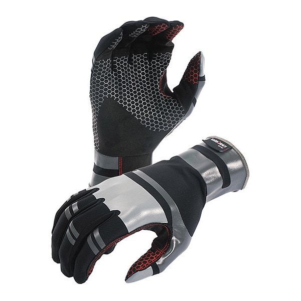Guantes de mecánico Azusa Safety, S, Negro/Gris/Rojo - KX01