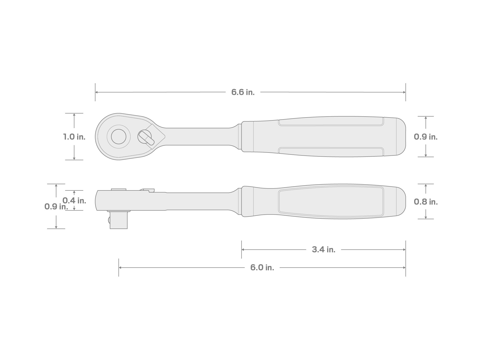 Trinquete con mango cómodo de 90 dientes de 1/4 pulgadas Drive TEKTON SRH12006