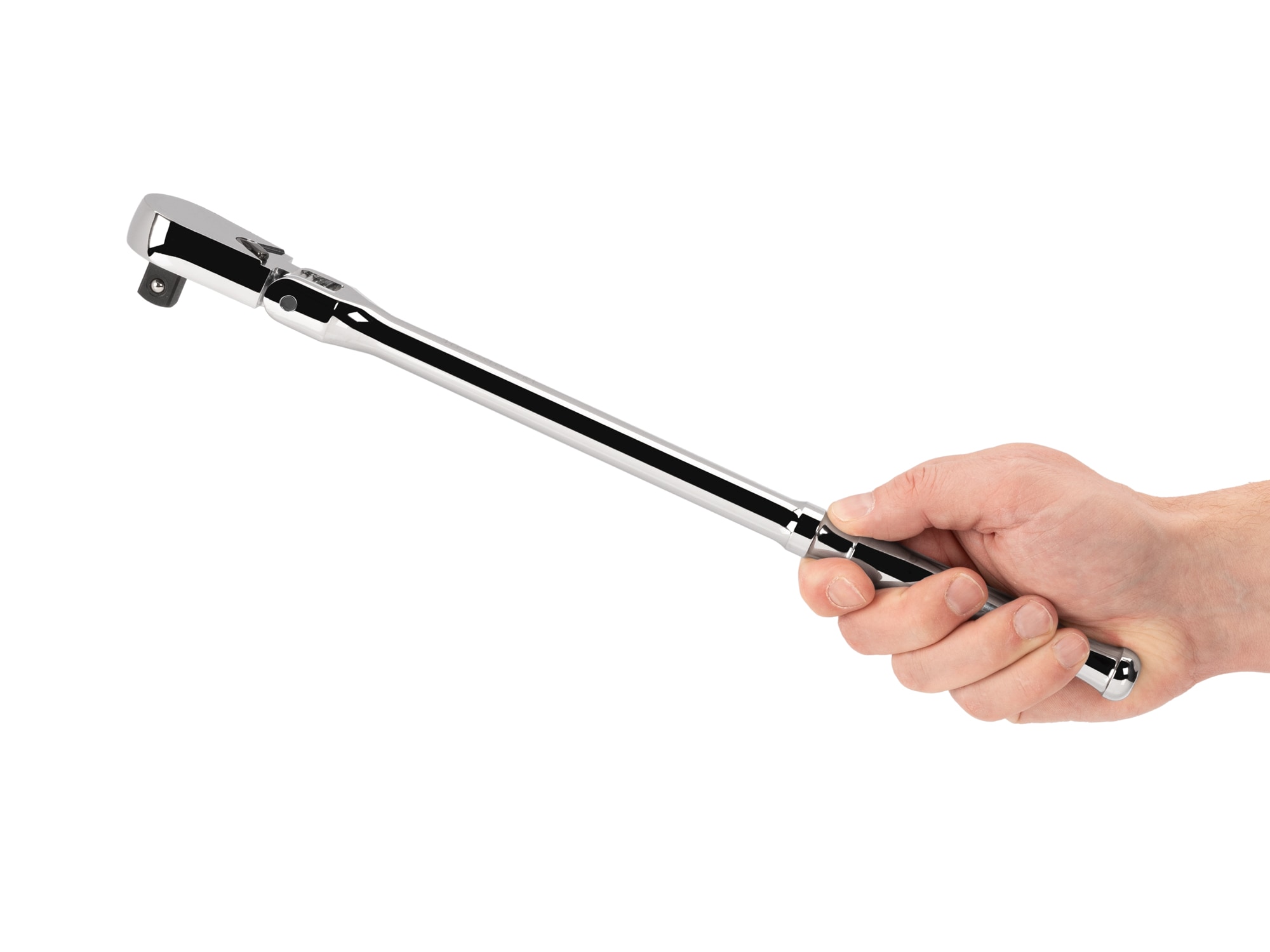 Llave trinquete con cabeza flexible de 90 dientes, 1/2 pulgada drive con acabado pulido completo Tekton SRH21214