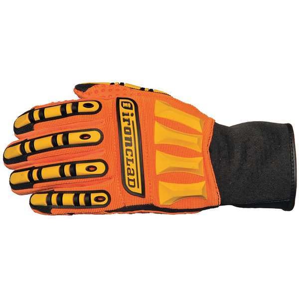 Guantes de Mecánico Ironclad Performance Wear, Talla L, Naranja/Negro, Nylon Acanalado - SDX2-04-L