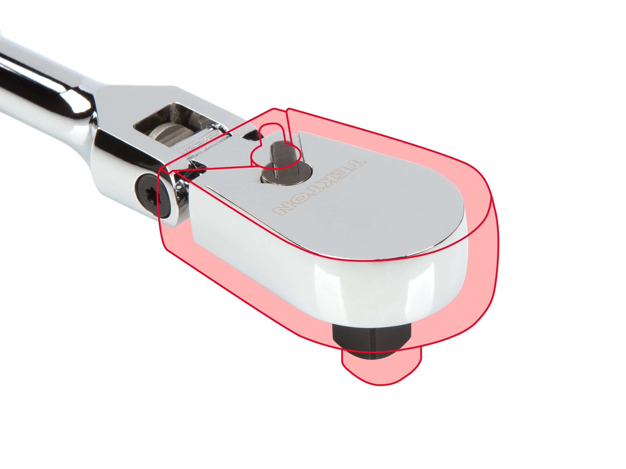 Trinquete de Cabeza Flexible con Mango de Pulido Completo de 3/8 pulgadas de 90 Dientes Tekton