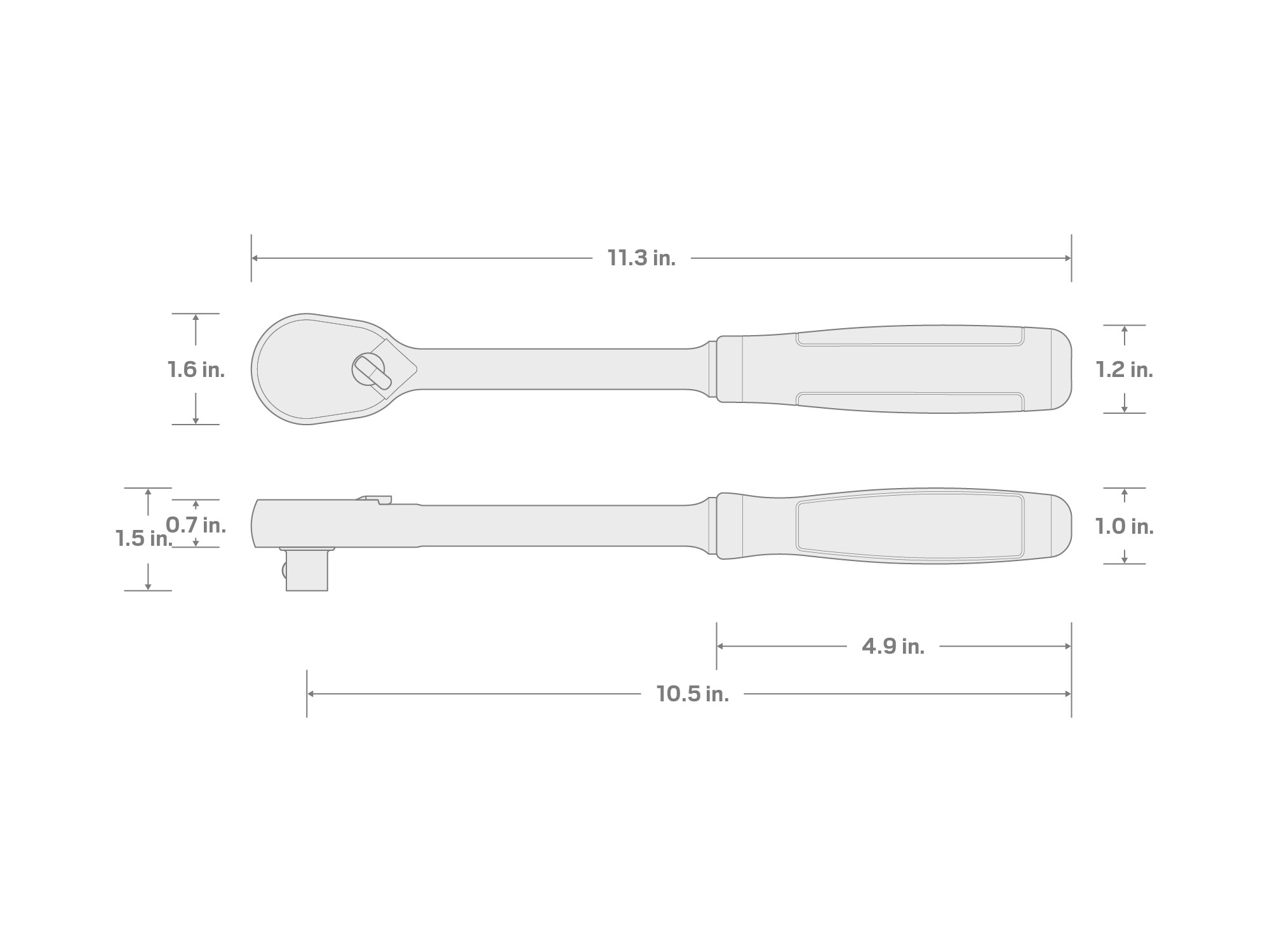 Trinquete con mango ergonómico de 90 dientes para llave de 1/2 pulgadas - TEKTON SRH02210