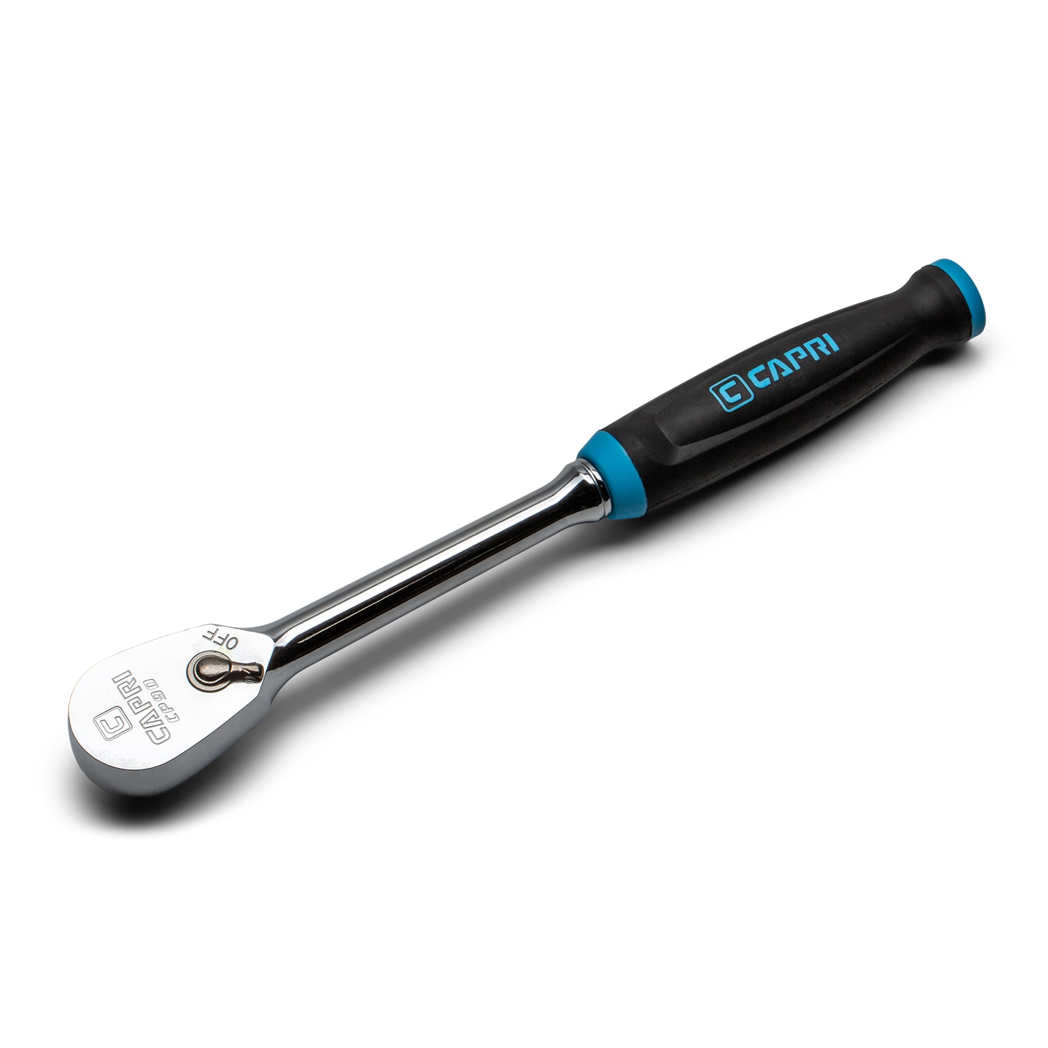 Llave de trinquete con mango ergonómico de Capri Tools de 90 dientes y 3/8 pulgadas de unidad.