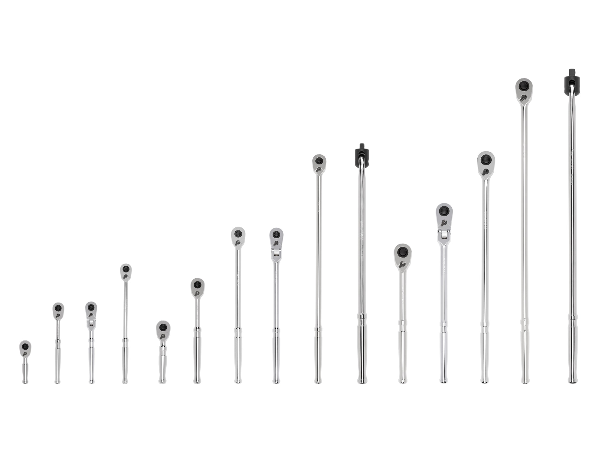 Juego de trinquete de cabeza flexible TEKTON de 15 piezas, 90 dientes, mango pulido completo, unidades de 1/2 pulgadas, 3/8 pulgadas y 1/4 pulgadas