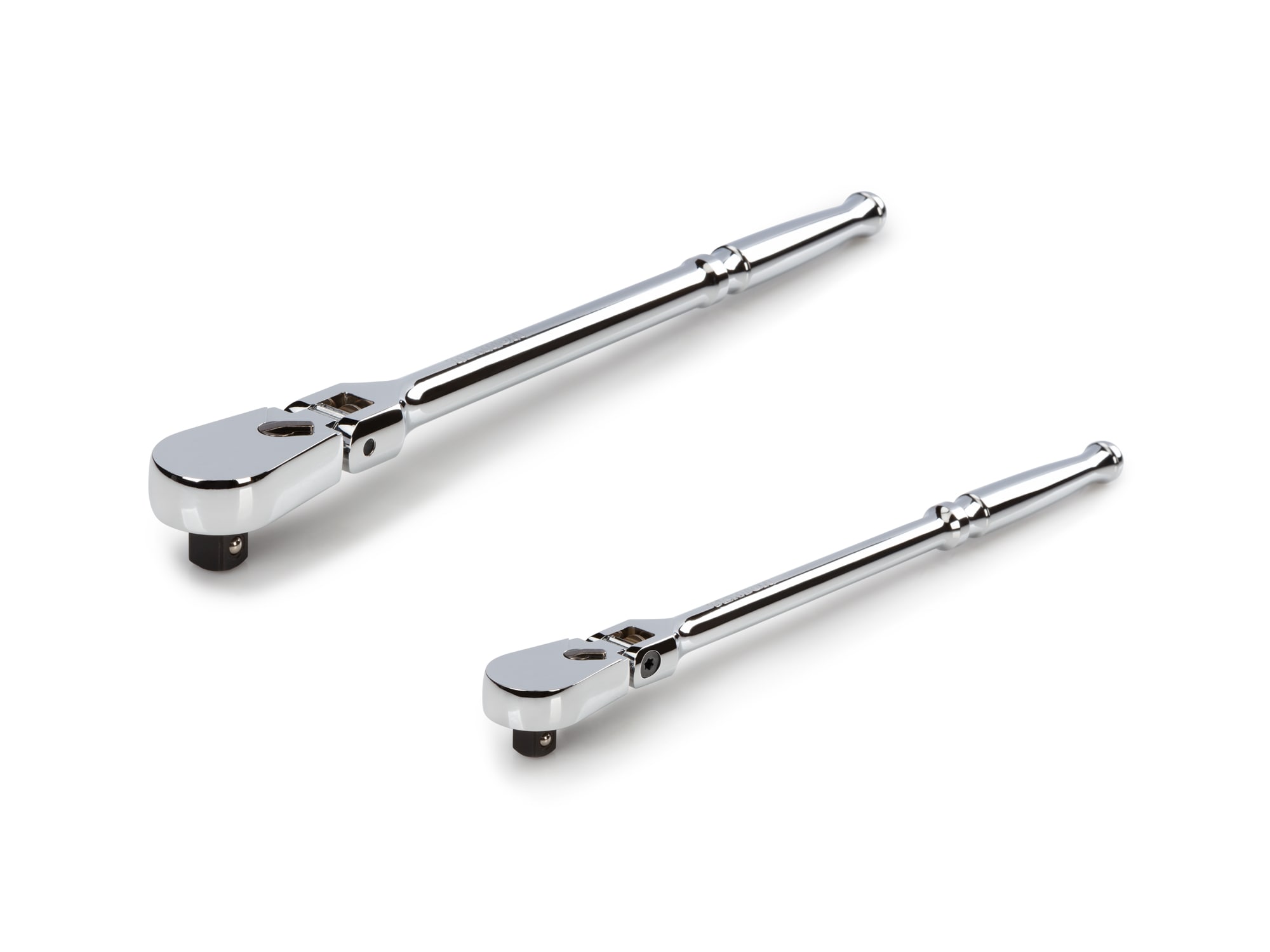 Juego de Llaves de Trinquete de Cabeza Flexible de 90 Dientes de 3/8 y 1/2 Pulgadas, Manija Pulida Completa de 2 Piezas TEKTON SRH99201