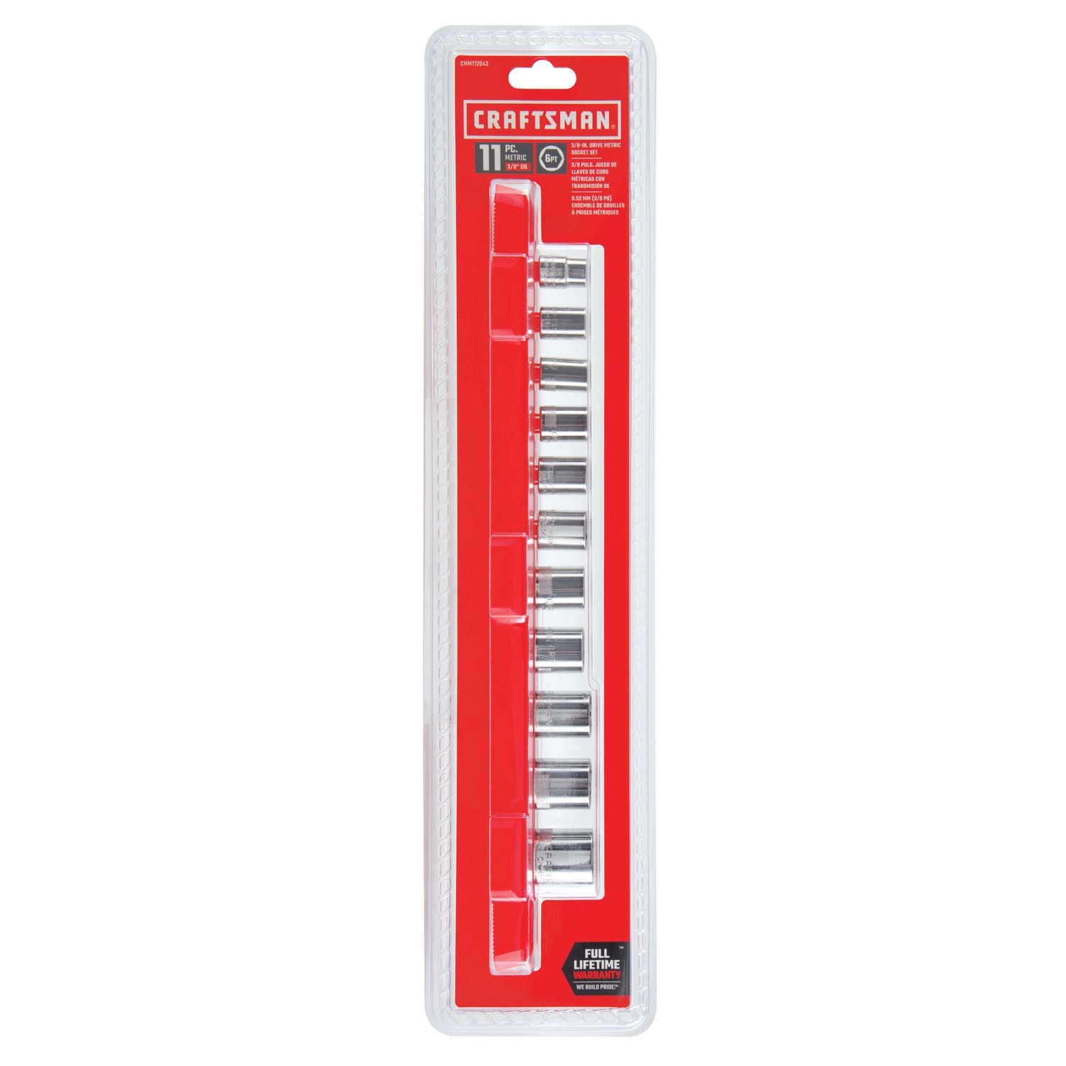 Juego de 11 piezas de dados métricos de 3/8 pulgadas de Craftsmán