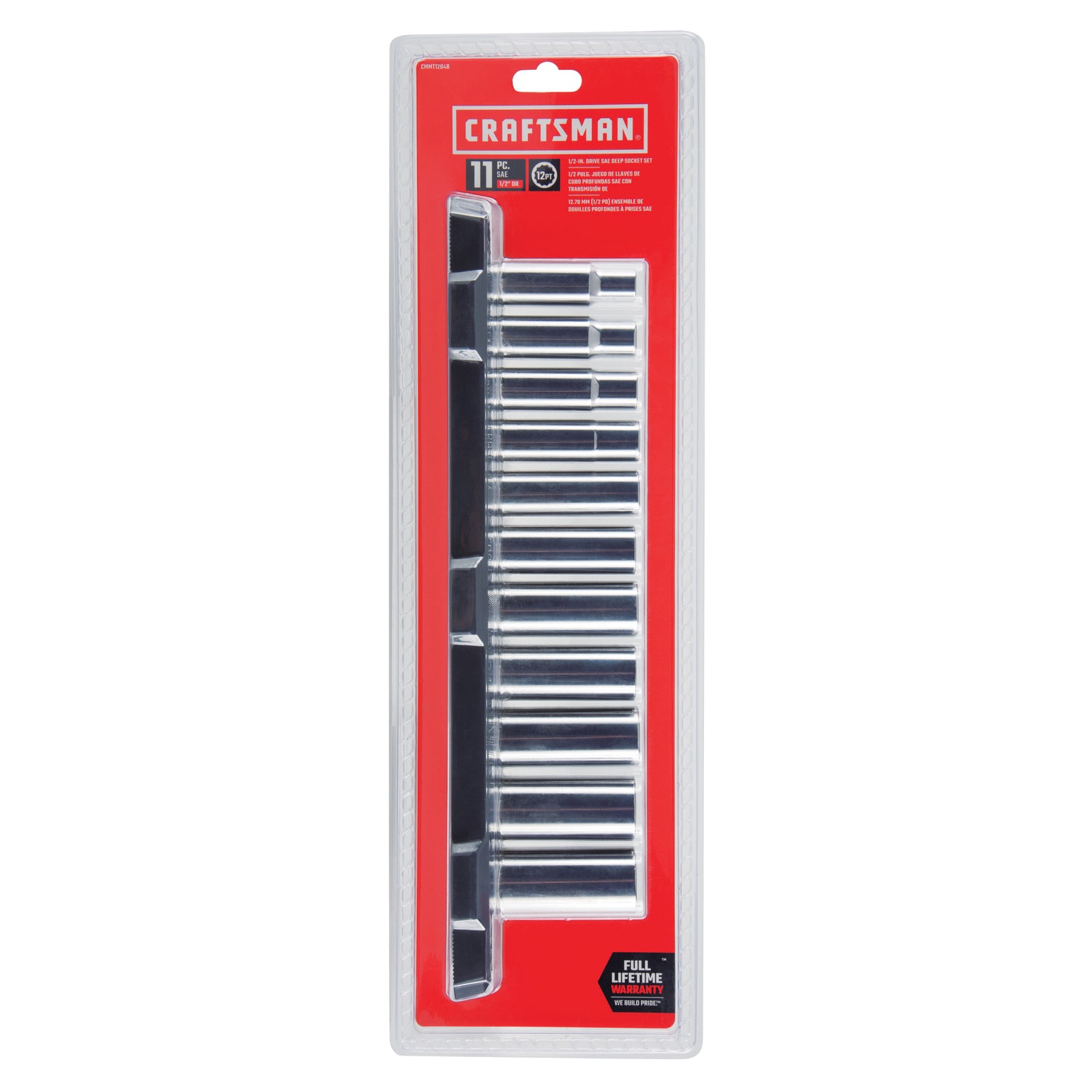 Juego de dados profundos estándar de 1/2 pulgadas (SAE) CRAFTSMAN de 11 piezas