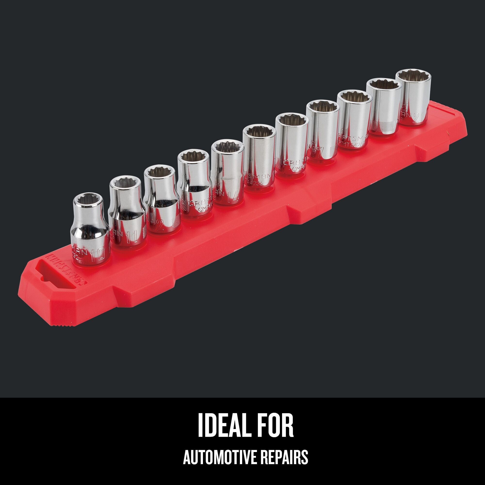 Juego de vasos métricos de 1/2 pulgada de CRAFTSMAN, 11 piezas