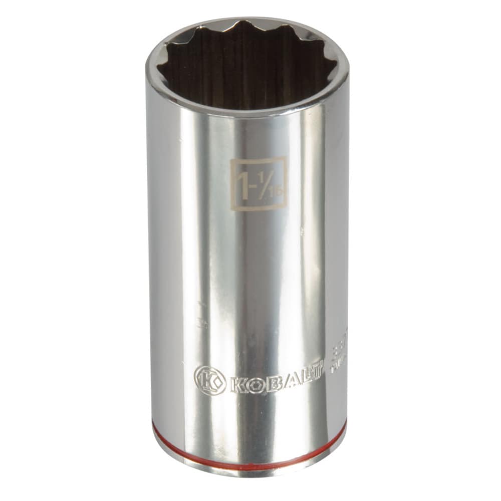 Llave de vaso profunda de 1-1/16 pulgadas estándar (SAE) de 1/2 pulgadas de accionamiento Kobalt 85342.