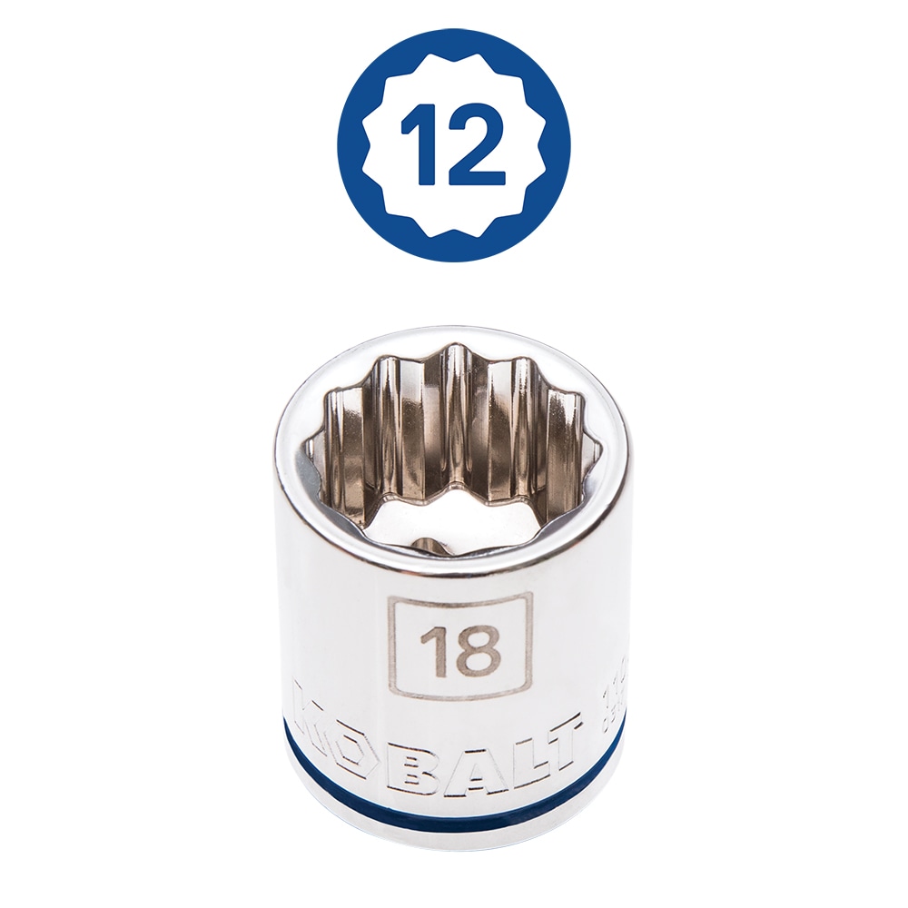 Llave de vaso superficial estándar de 9/16 pulgadas de 3/8 pulgadas de accionamiento Kobalt 85419