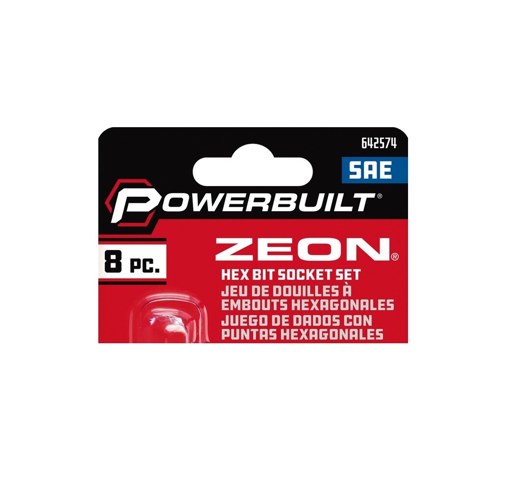 Juego de dados rasos estándar (SAE) Powerbuilt de 1/4 pulgadas y 3/8 pulgadas, 8 piezas 240093