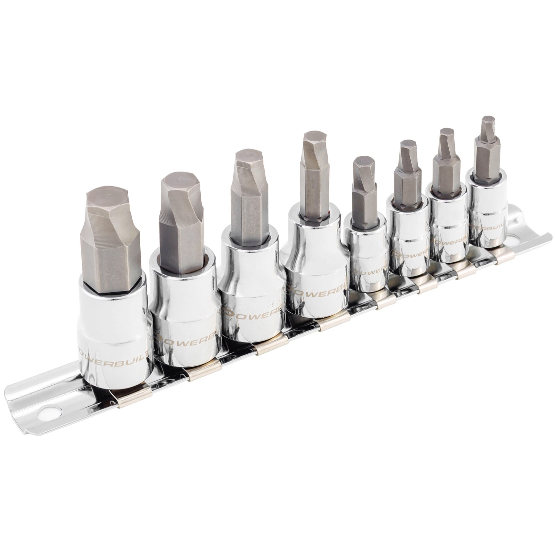 Juego de dados rasos estándar (SAE) Powerbuilt de 1/4 pulgadas y 3/8 pulgadas, 8 piezas 240093