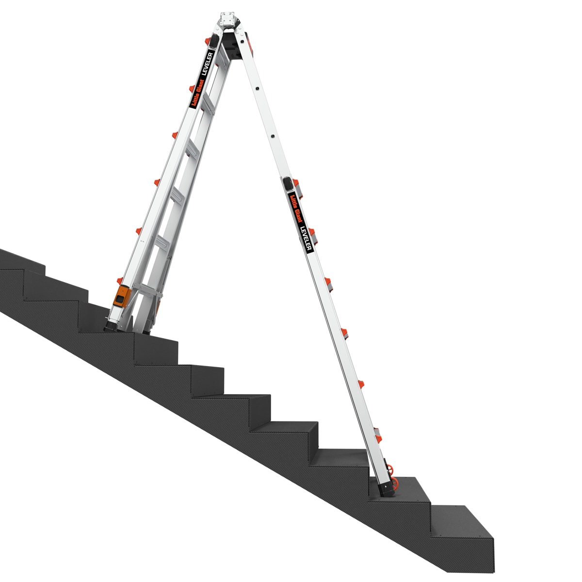 Escalera multifuncional telescópica con niveladores de patas 25.1 pies de alcance - Capacidad de carga de 300 lbs. Nivelador 2.0 M26 de Little Giant Ladders