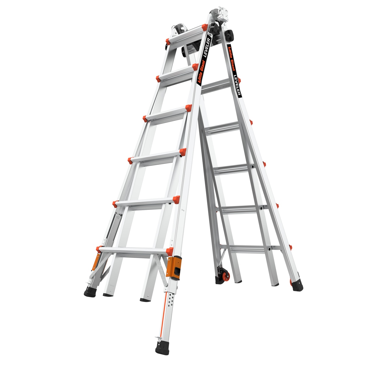 Escalera multifuncional telescópica con niveladores de patas 25.1 pies de alcance - Capacidad de carga de 300 lbs. Nivelador 2.0 M26 de Little Giant Ladders